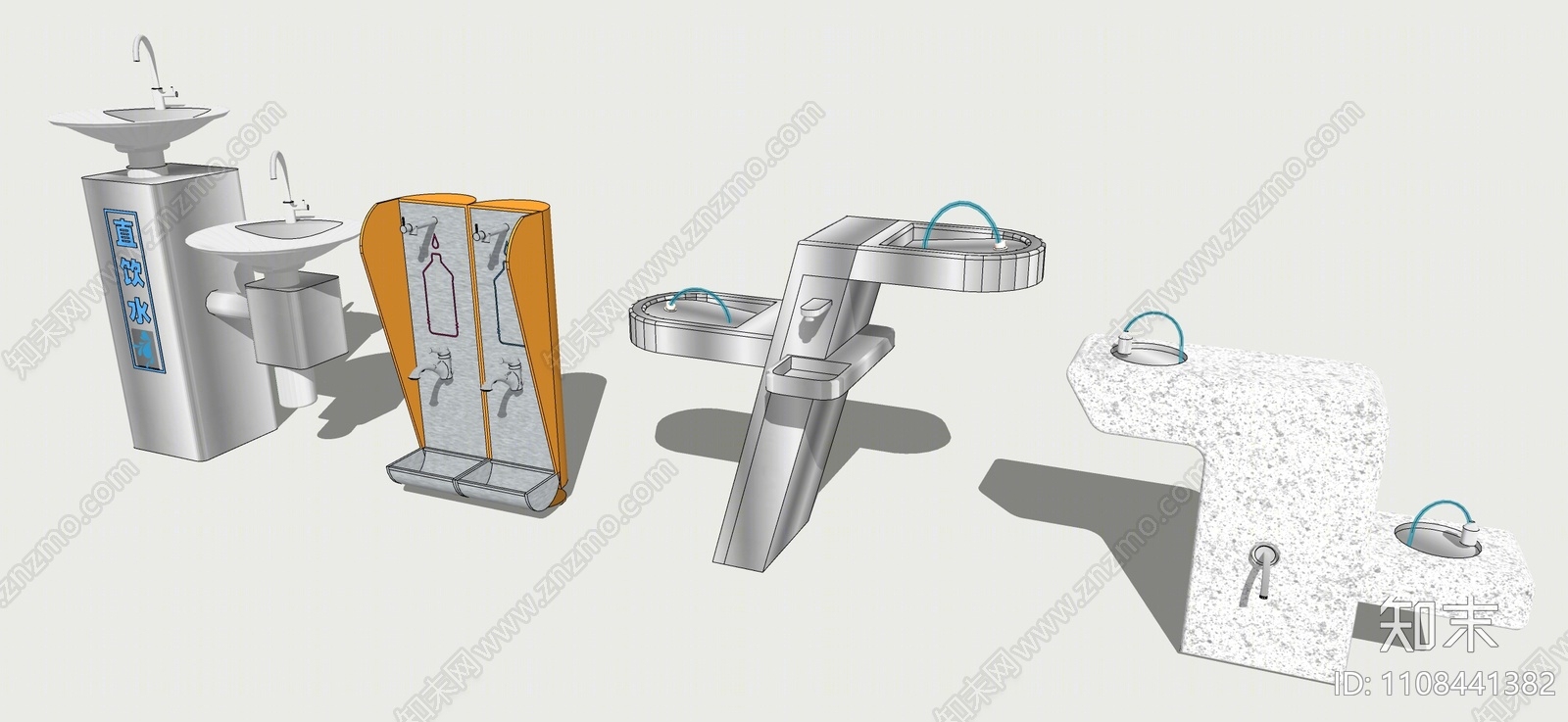 现代户外直饮水水池SU模型下载【ID:1108441382】