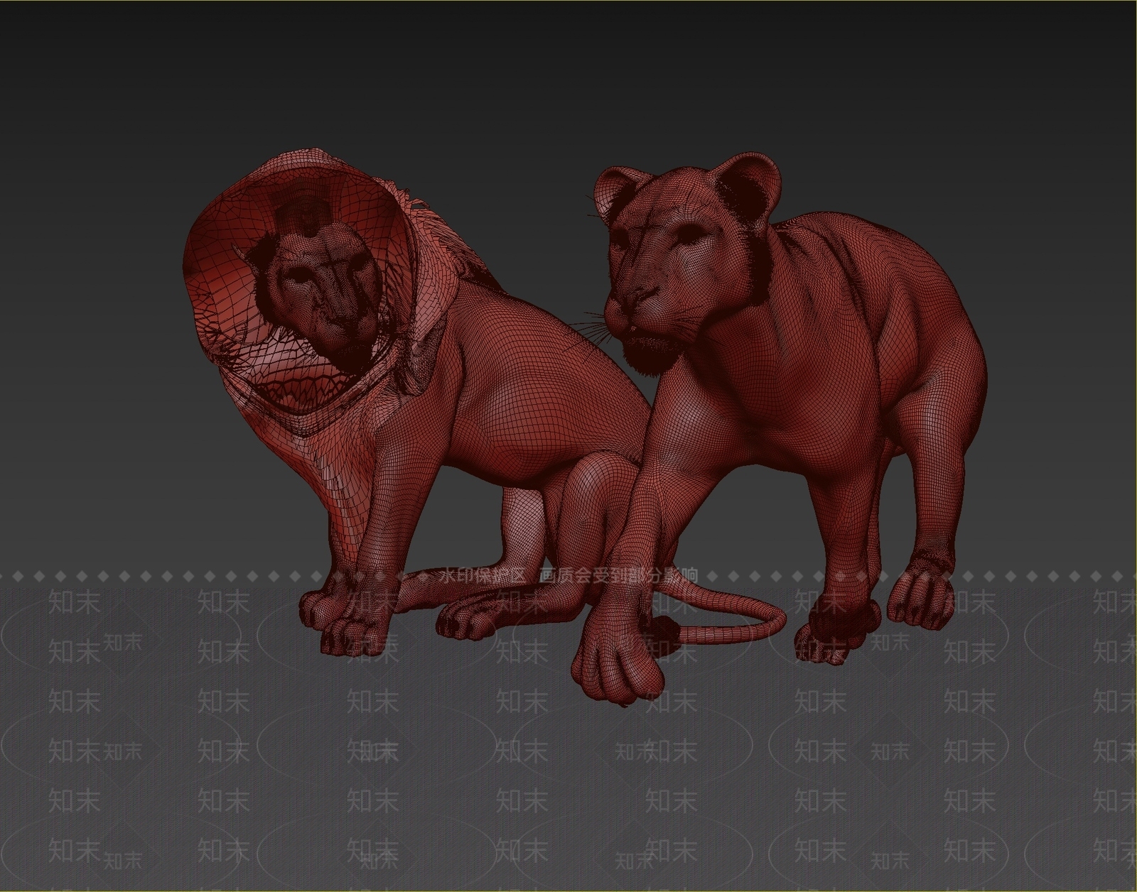 现代狮子3D模型下载【ID:1108448972】