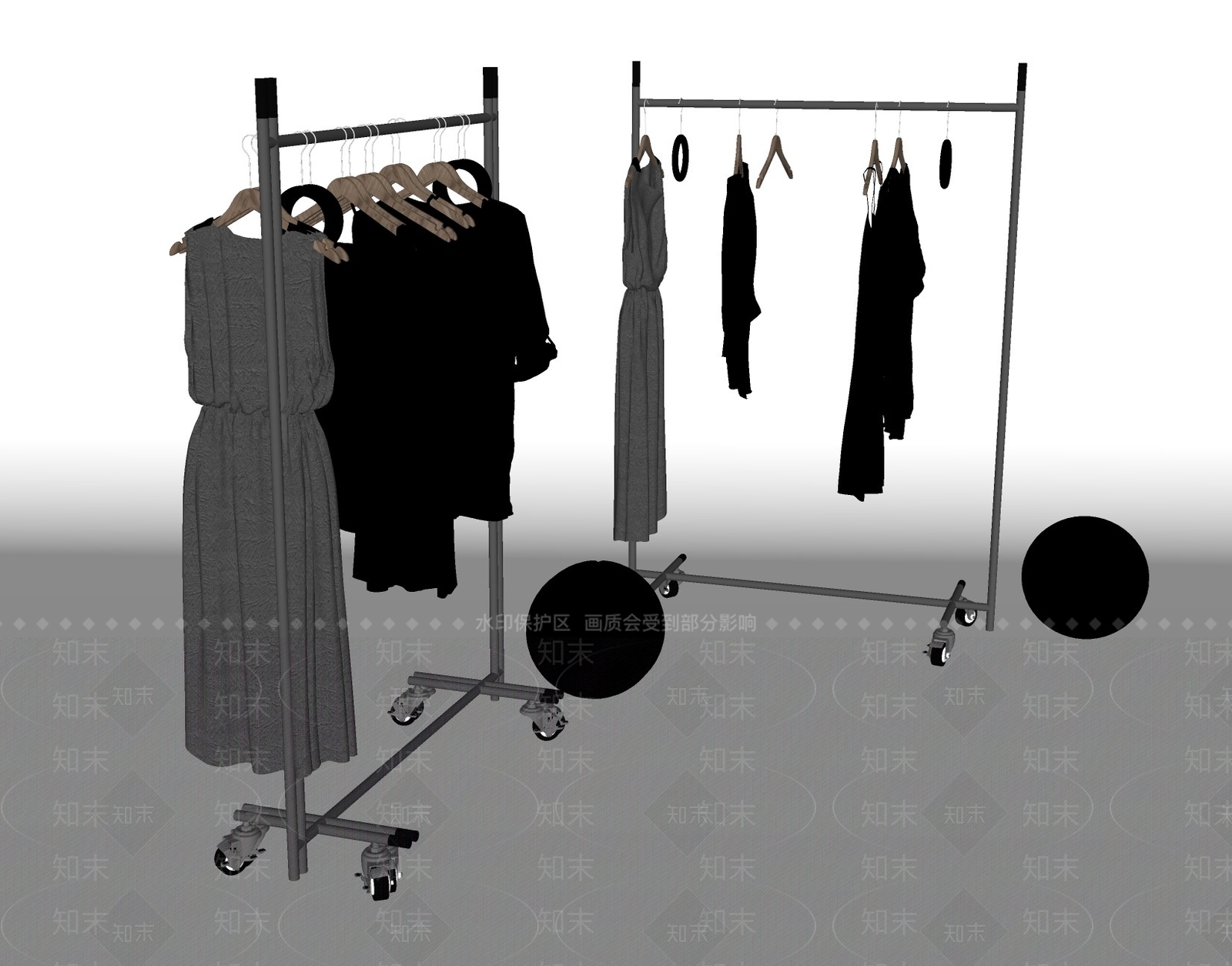 现代服装展架SU模型下载【ID:1108452072】
