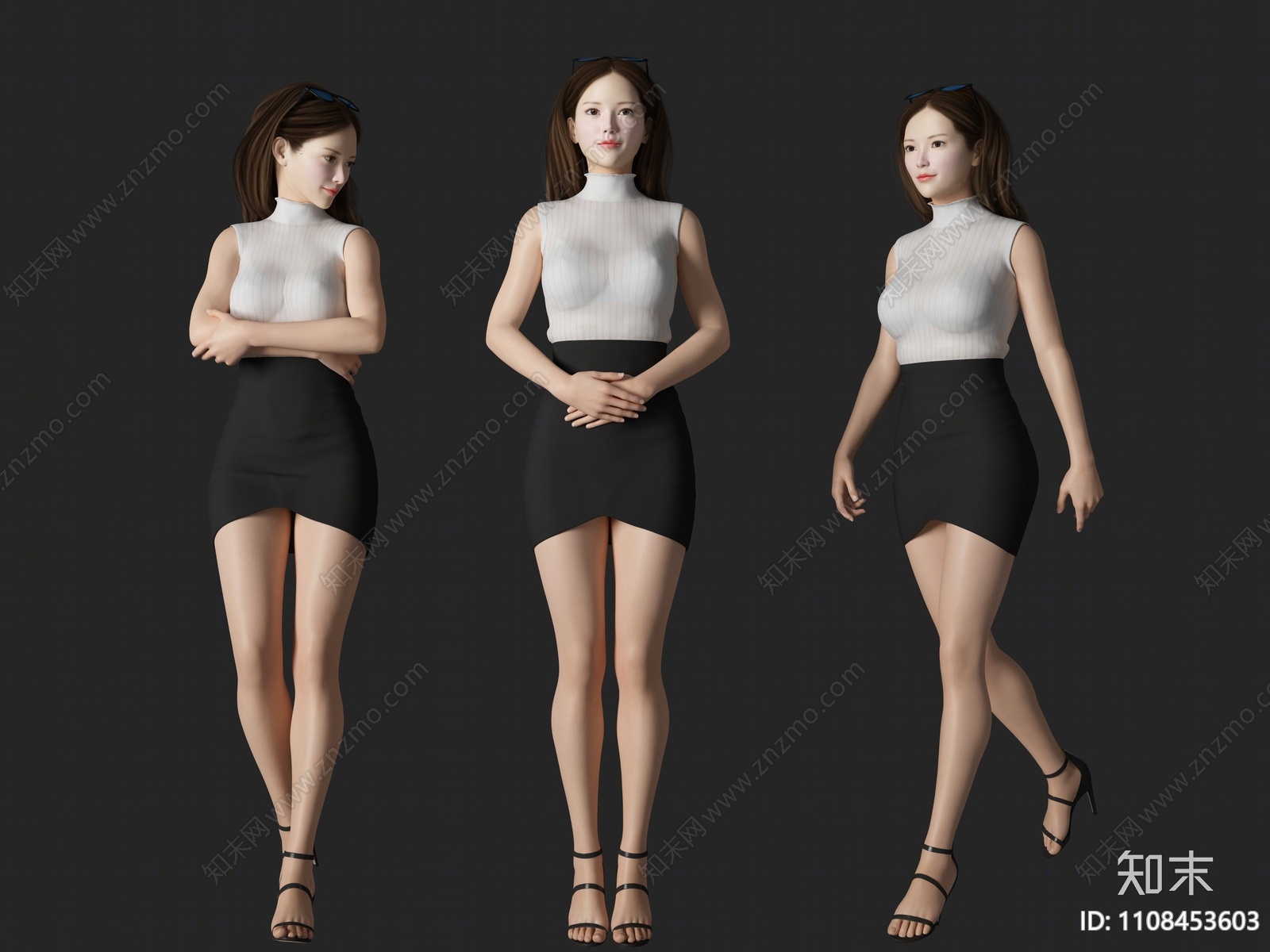 现代女人3D模型下载【ID:1108453603】