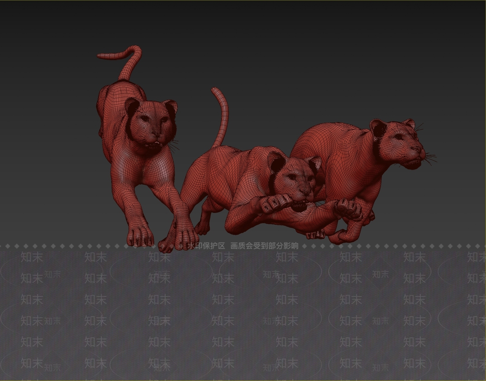 现代大型猫科动物3D模型下载【ID:1108456083】