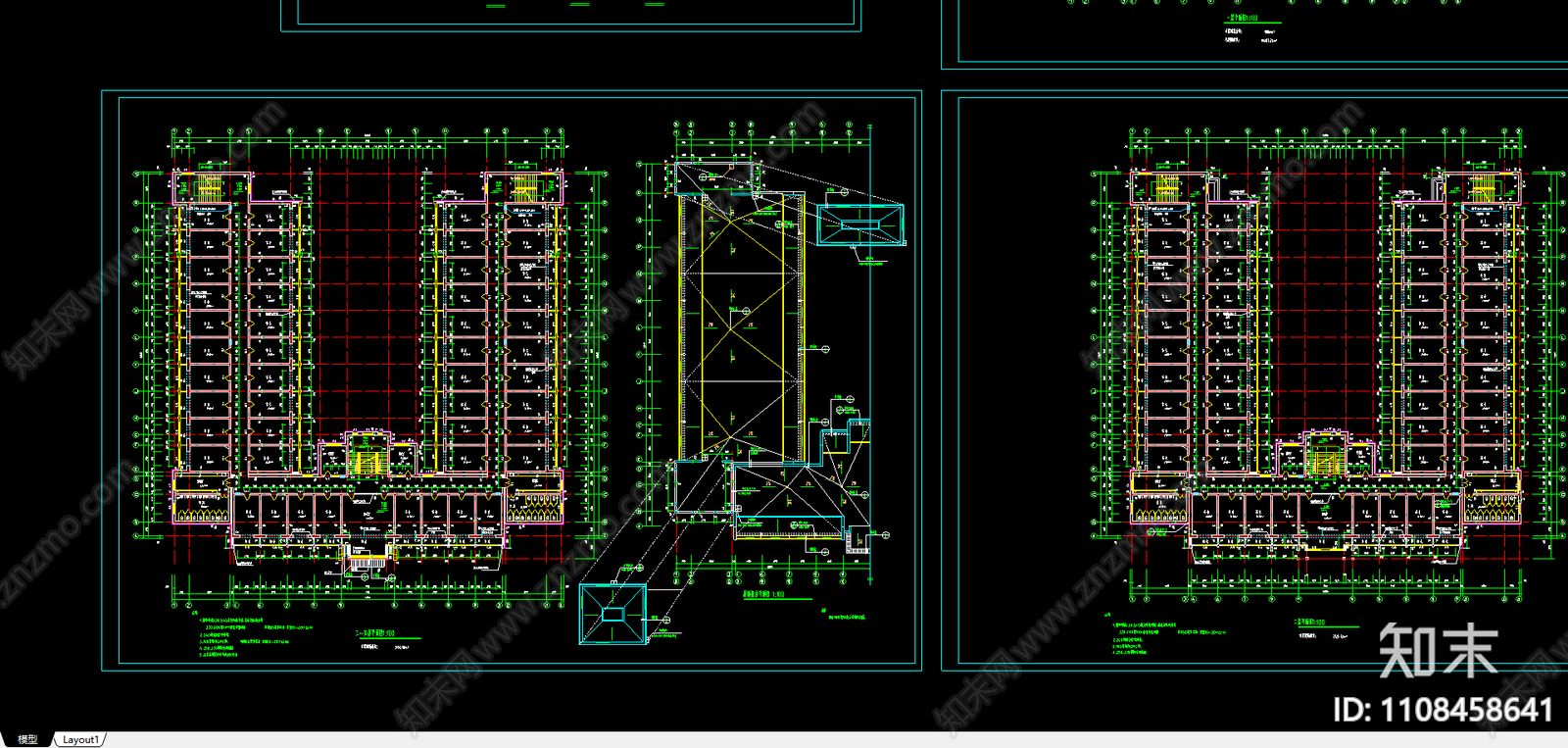 学校学生公寓楼建筑施工图施工图下载【ID:1108458641】
