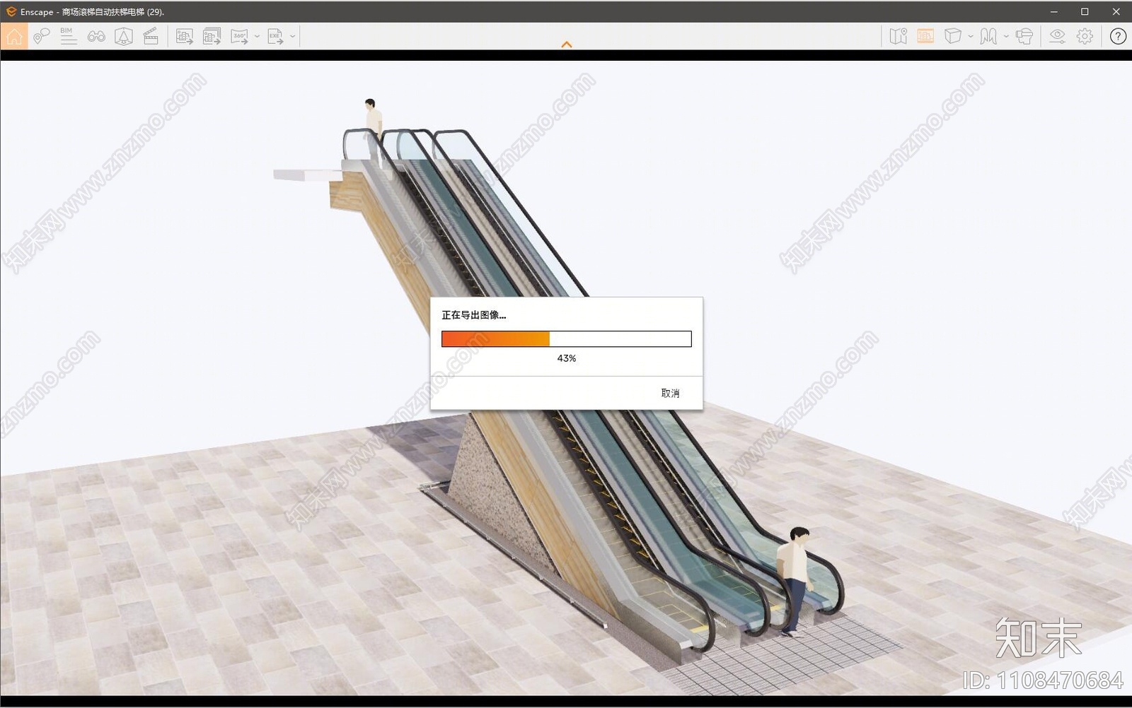 现代扶梯SU模型下载【ID:1108470684】