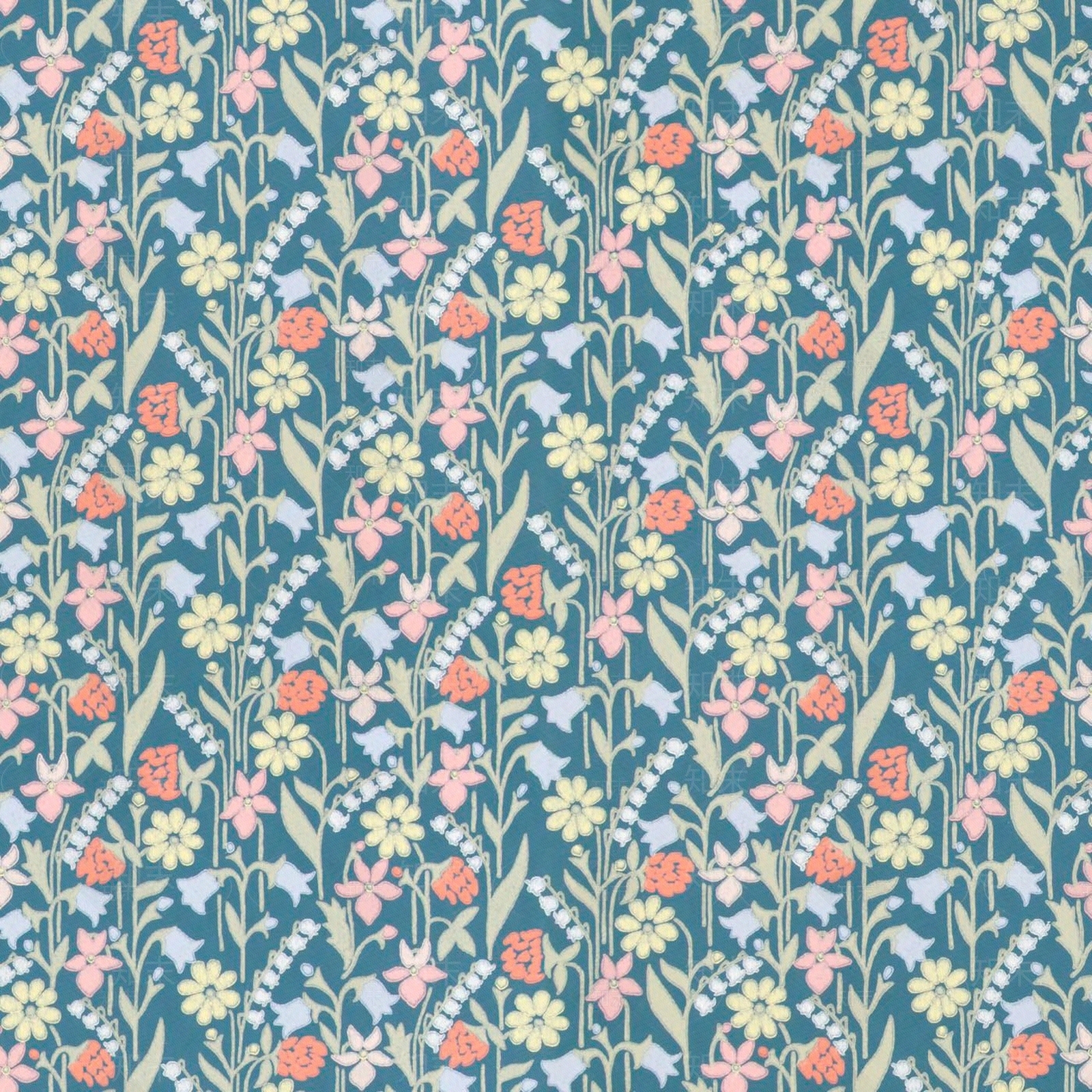 蓝色碎花壁纸贴图下载【ID:1108471164】