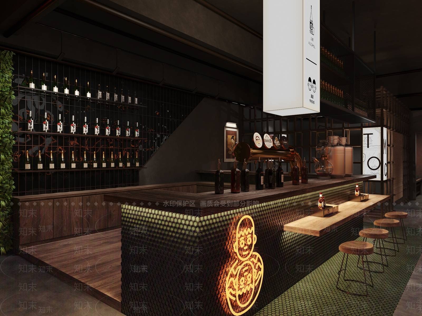工业风酒吧3D模型下载【ID:1108472677】
