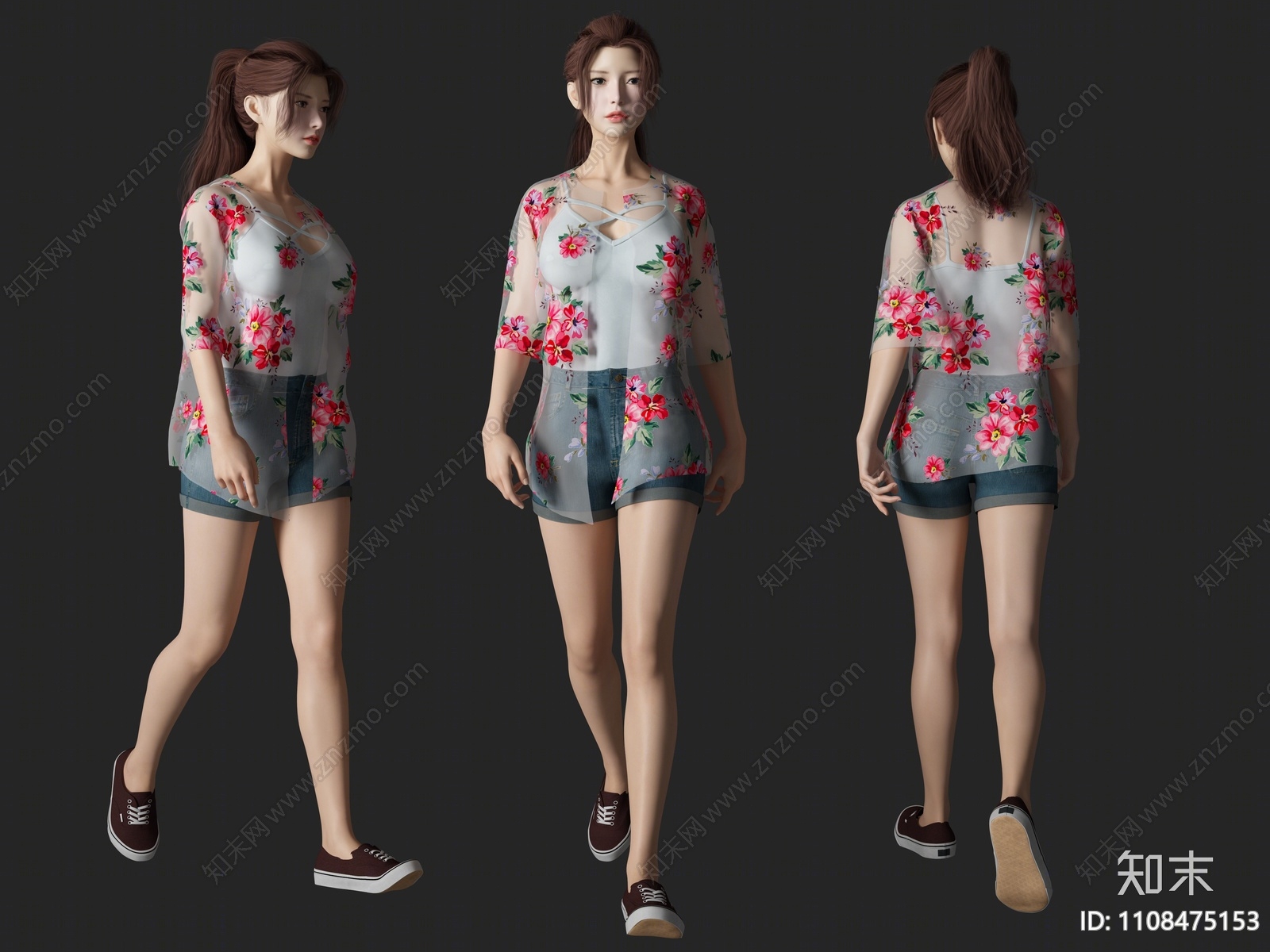 现代女人3D模型下载【ID:1108475153】