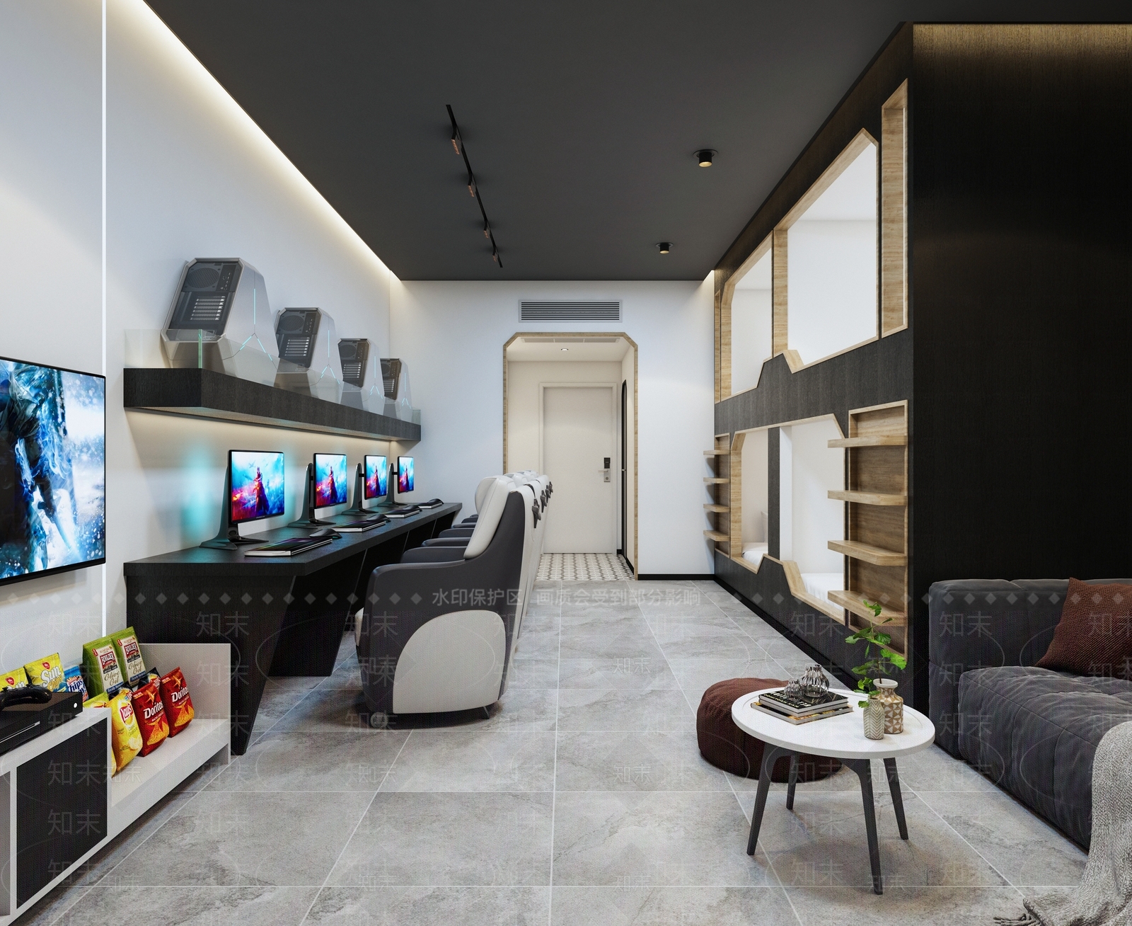 现代电竞房3D模型下载【ID:1108477724】