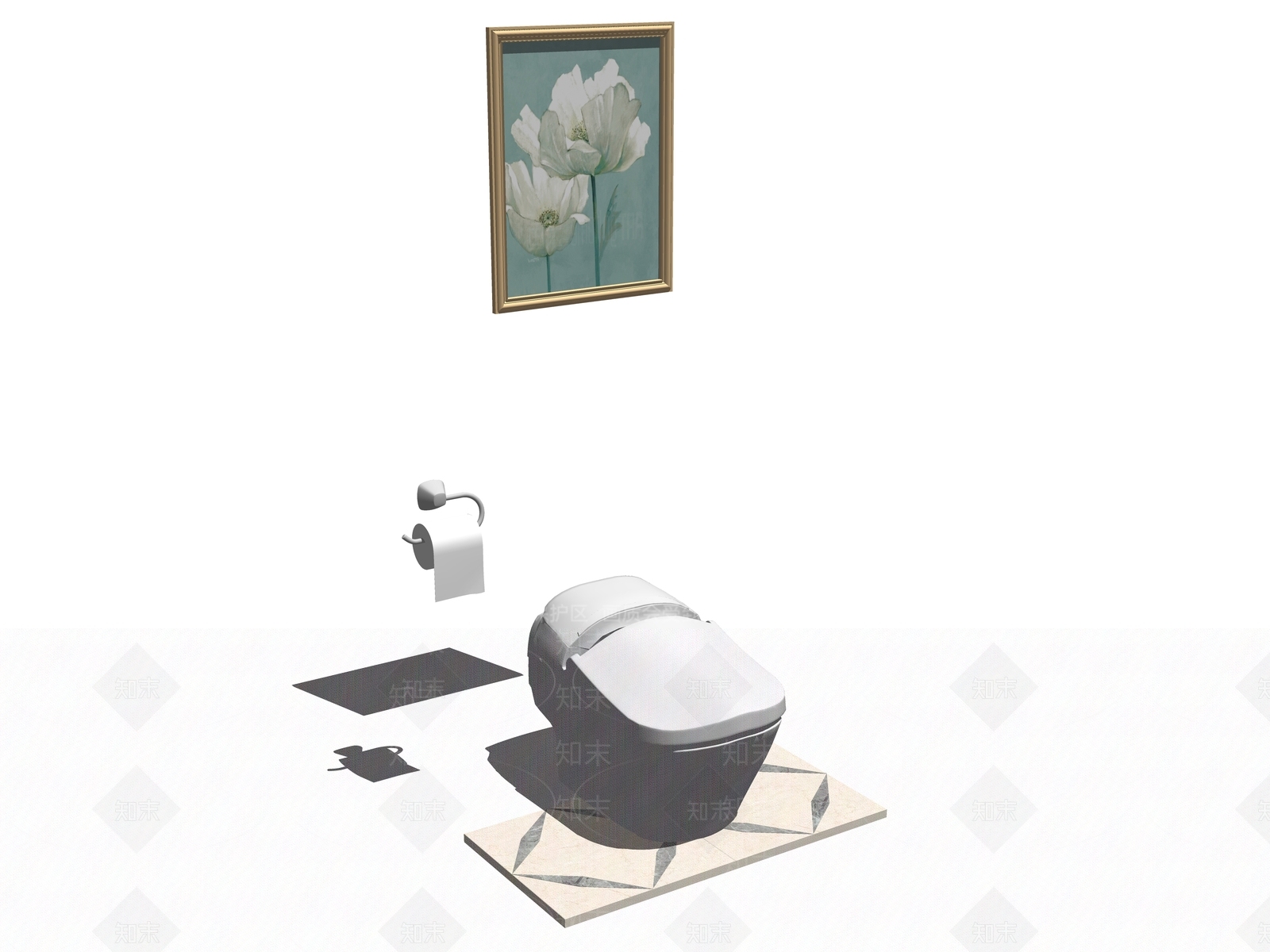 现代马桶SU模型下载【ID:1108606825】