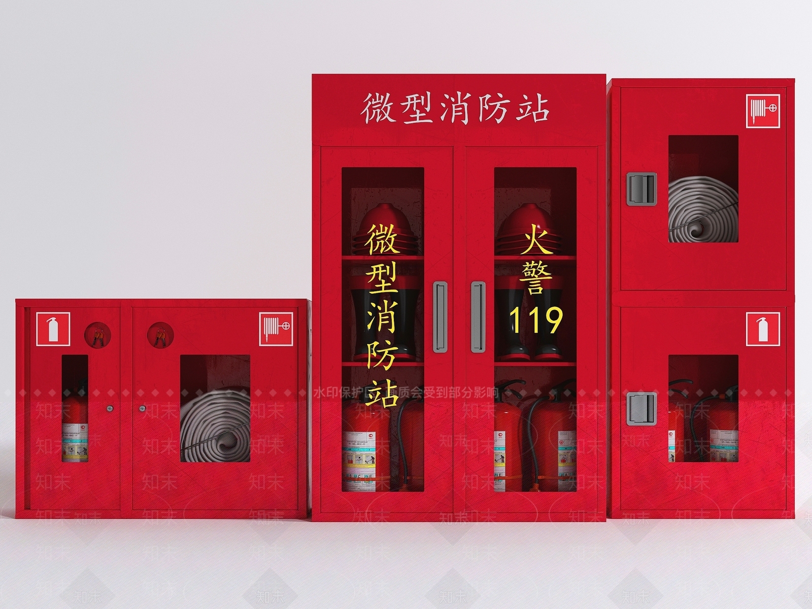现代灭火器3D模型下载【ID:1108484249】