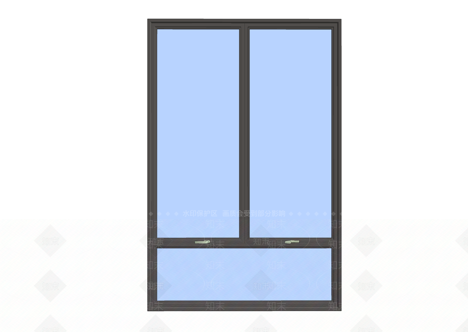 现代推拉窗SU模型下载【ID:1108491566】