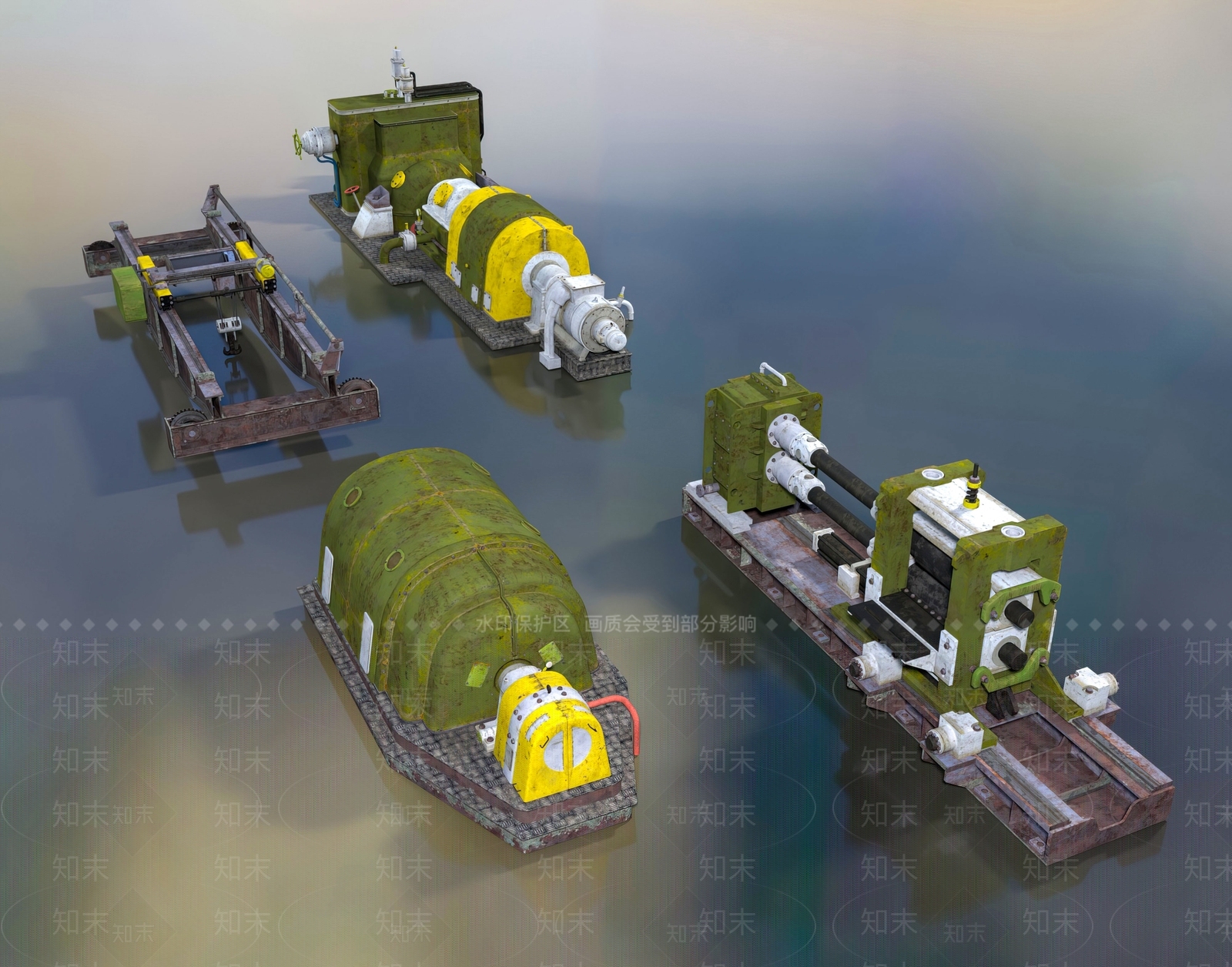 工业风涡轮发电机3D模型下载【ID:1108496189】