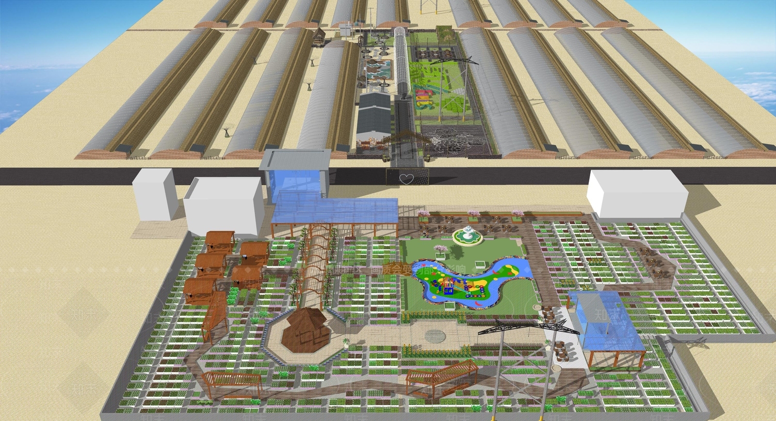 现代农业建筑SU模型下载【ID:1108496432】