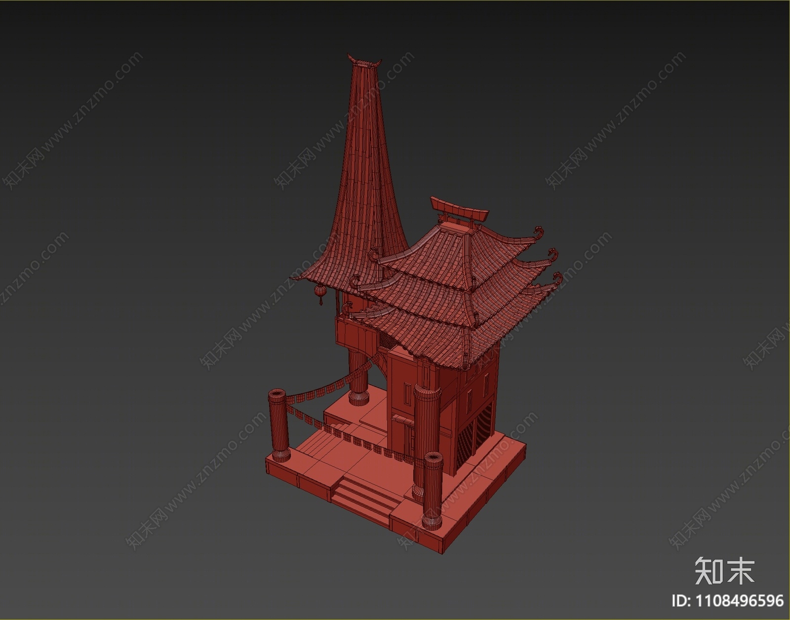 中式古建筑3D模型下载【ID:1108496596】