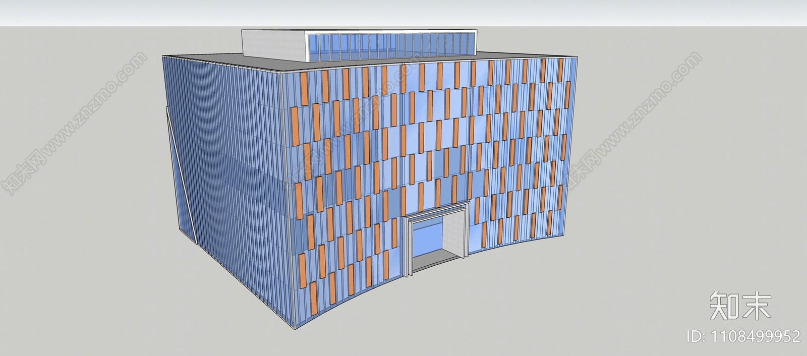 现代图书馆建筑SU模型下载【ID:1108499952】