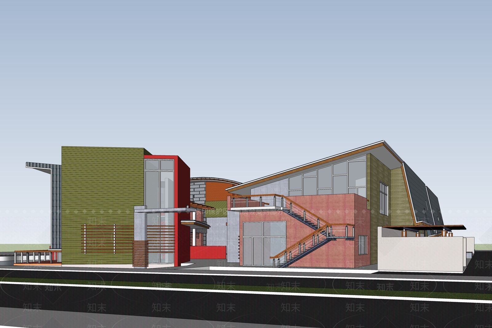 商场建筑SU模型精品下载_SketchUp模型_知末网