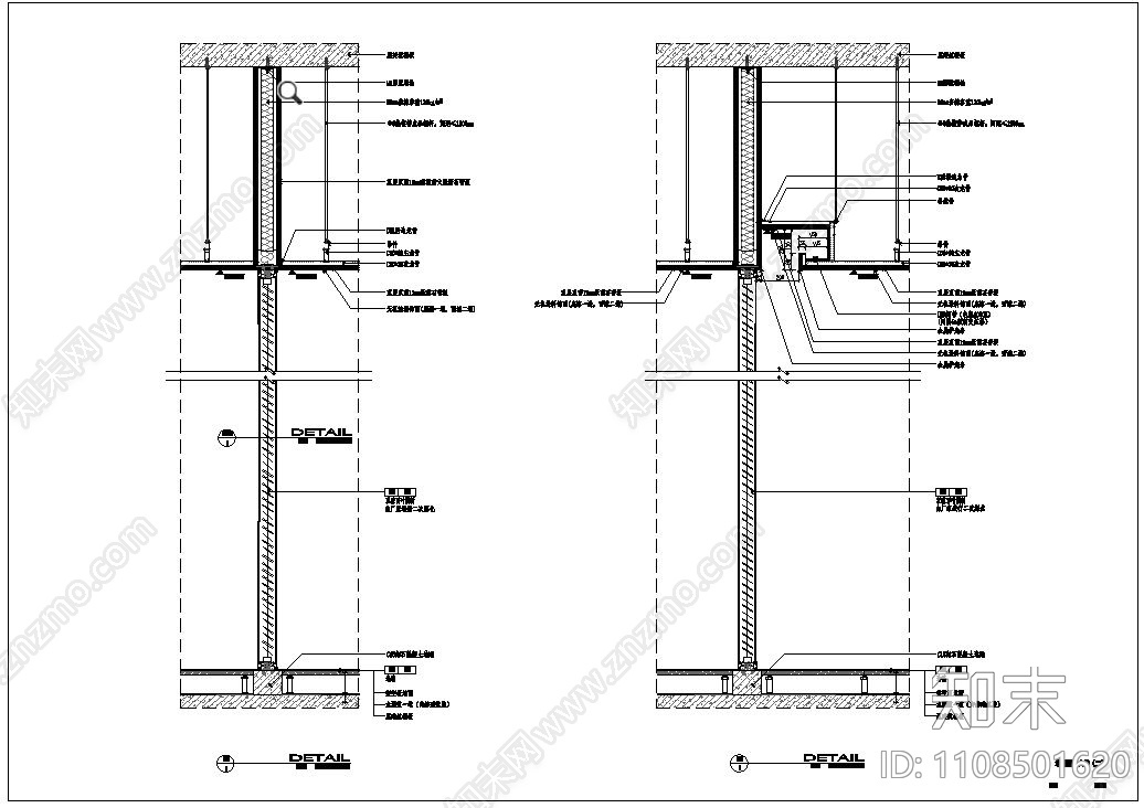隔墙节点cad施工图下载【ID:1108501620】