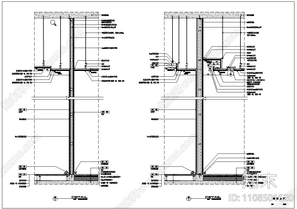 隔墙节点cad施工图下载【ID:1108501620】