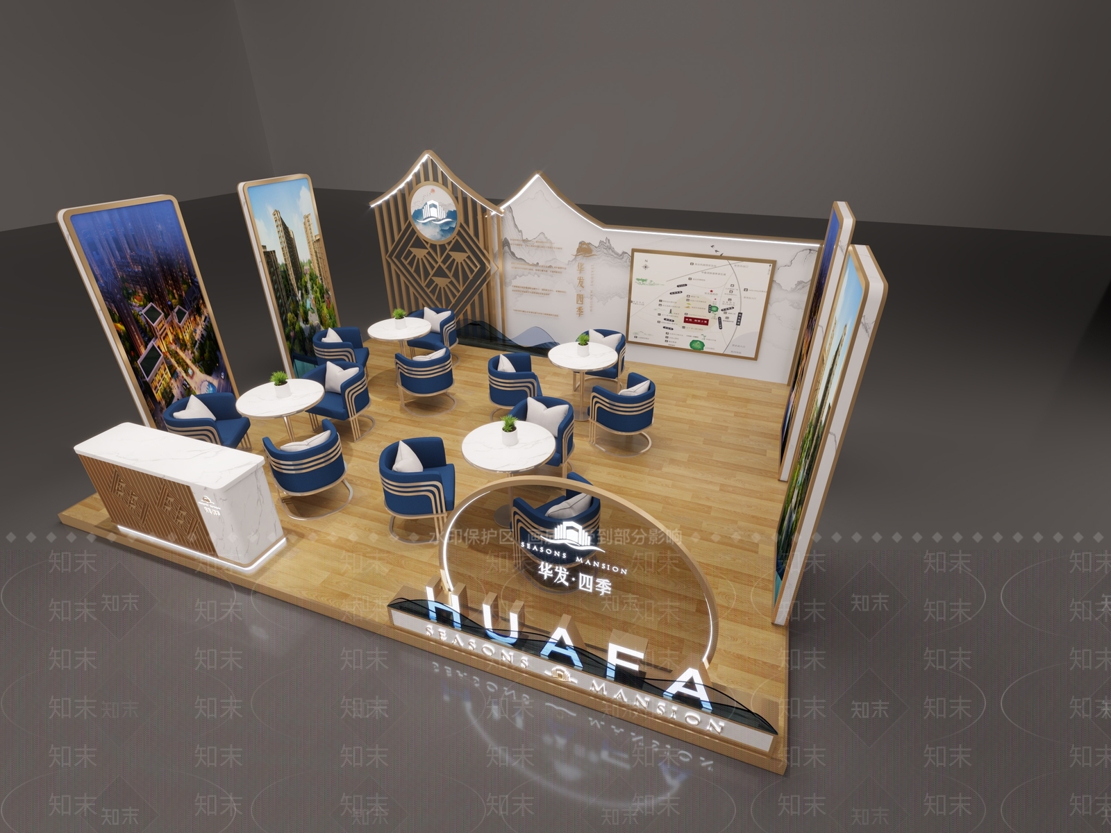 现代房地产展厅3D模型下载【ID:1108507522】