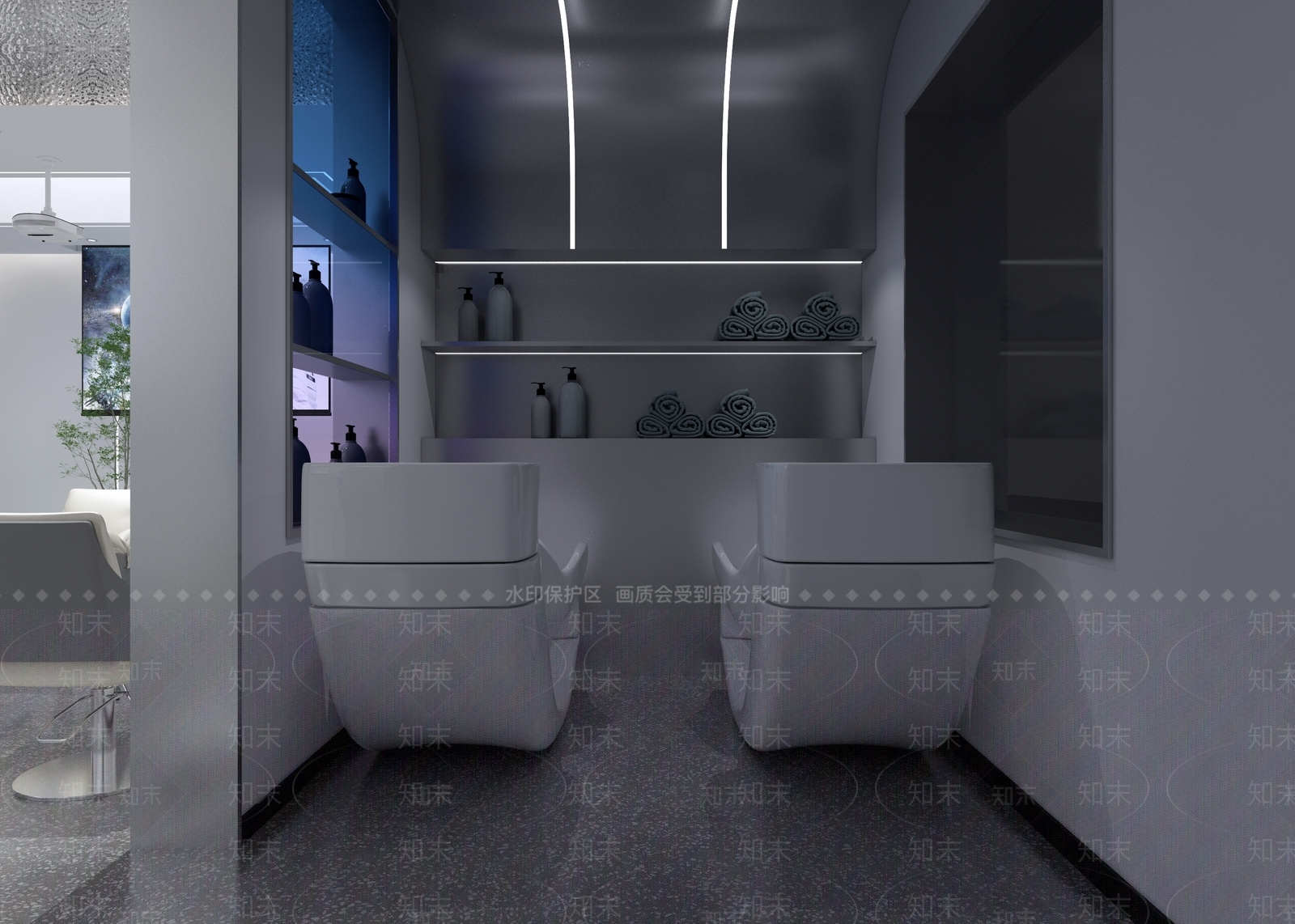 现代美发店3D模型下载【ID:1108540909】