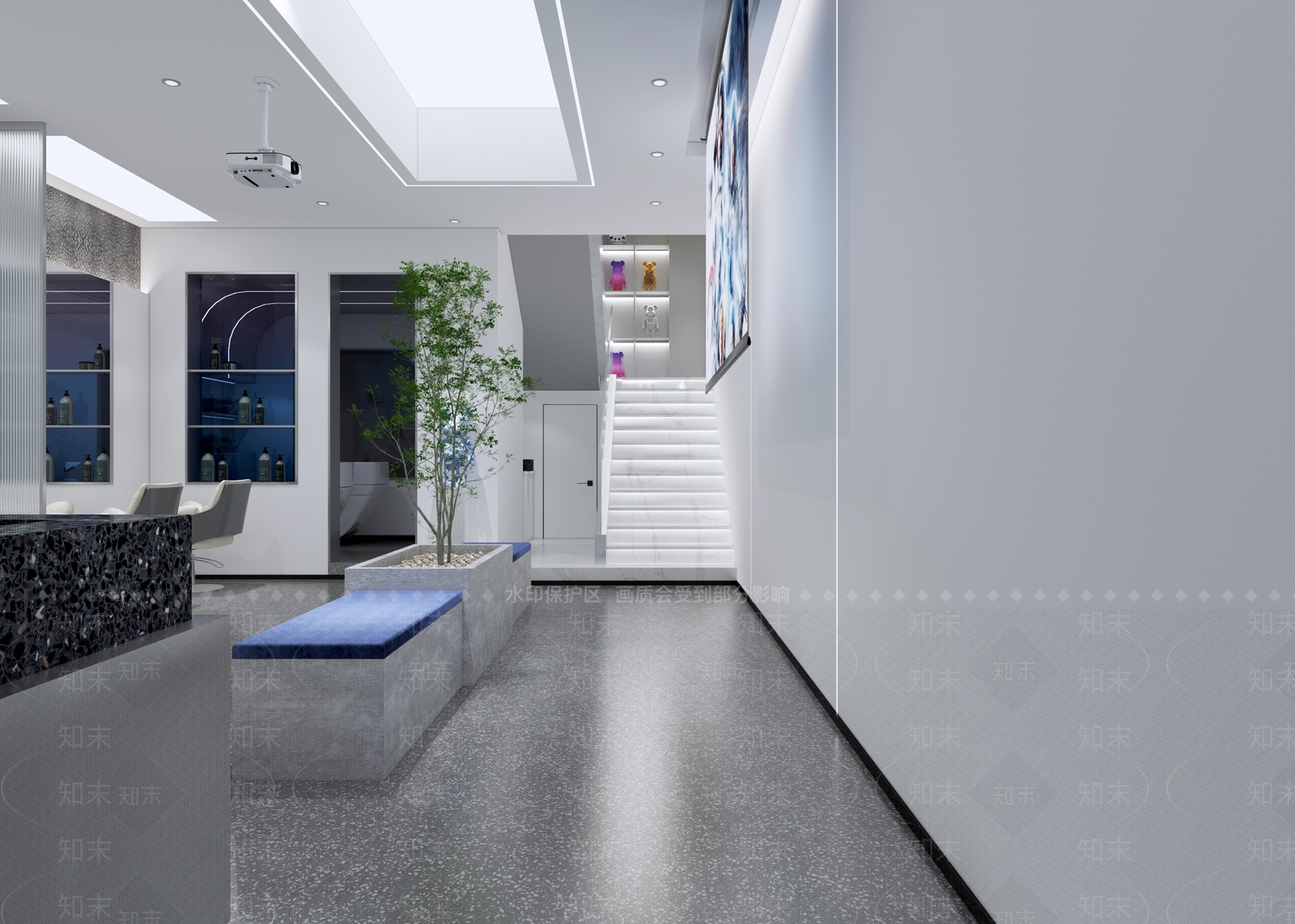 现代美发店3D模型下载【ID:1108540909】