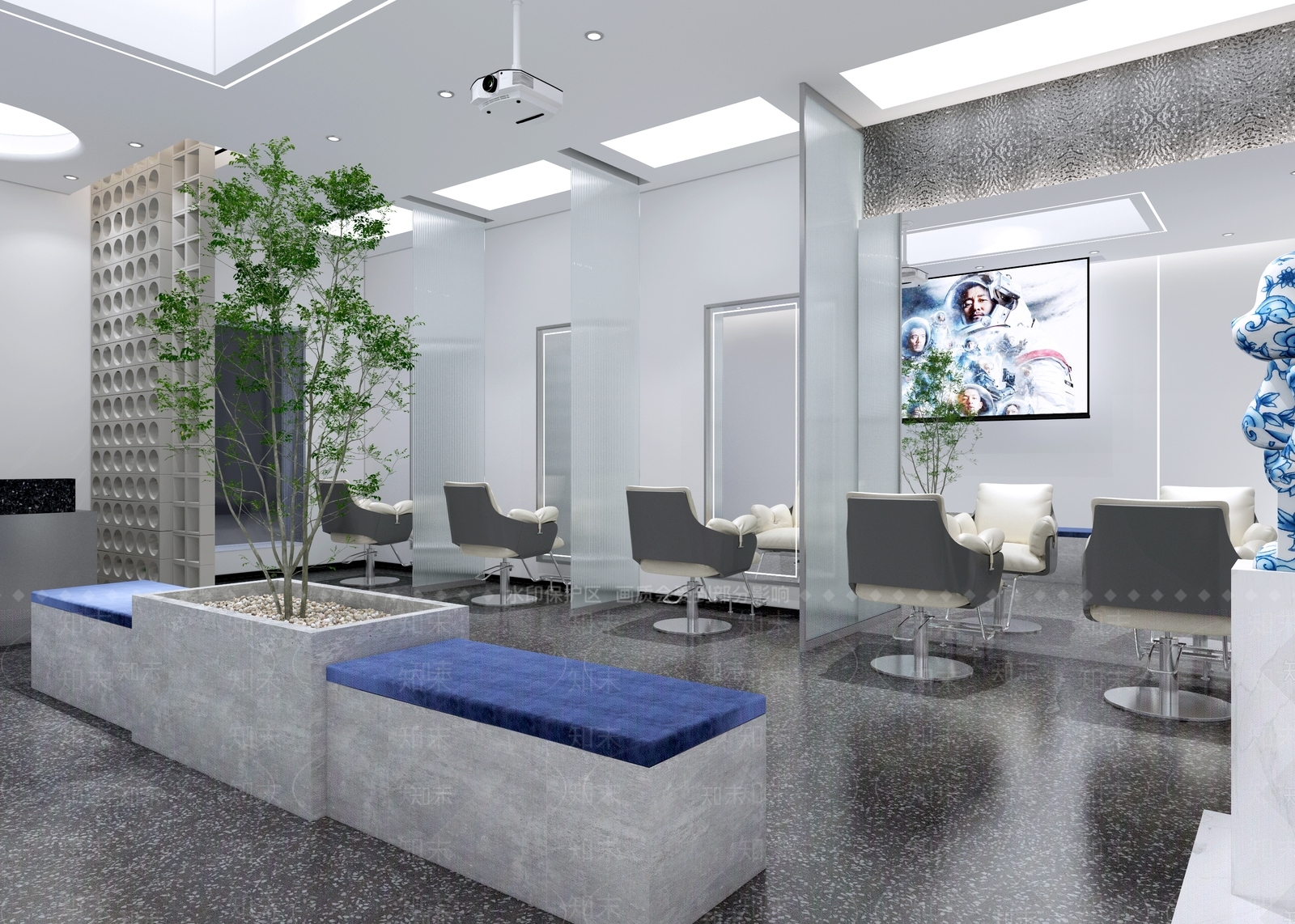 现代美发店3D模型下载【ID:1108540909】