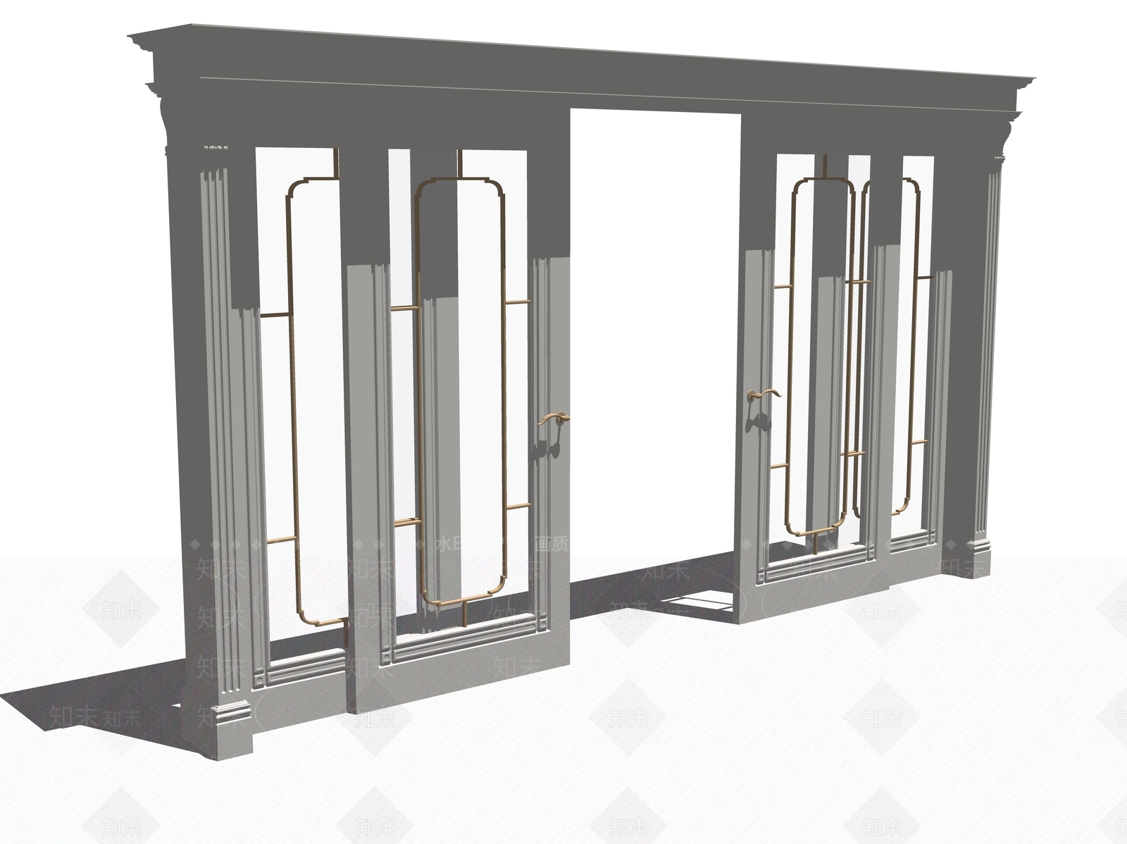 欧式推拉门SU模型下载【ID:1108543826】