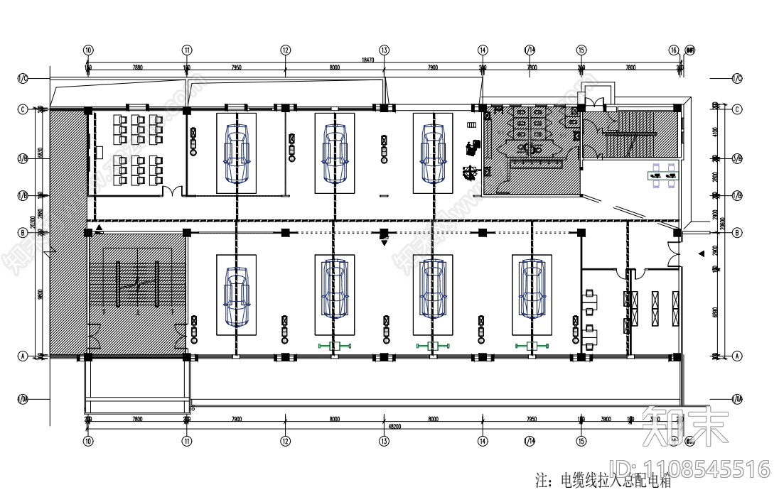 途虎养车汽修店cad施工图下载【ID:1108545516】