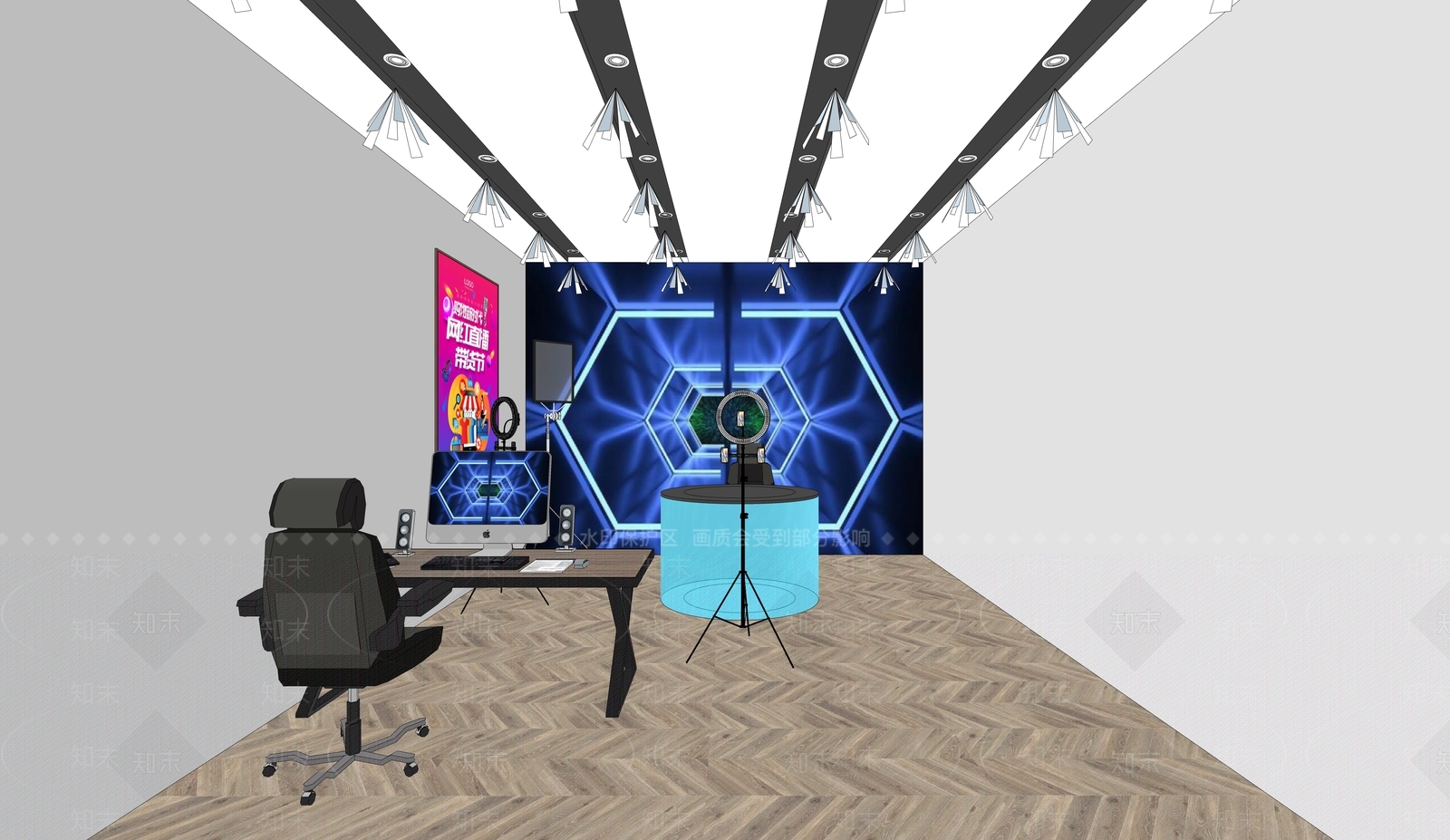 现代直播间SU模型下载【ID:1108545788】