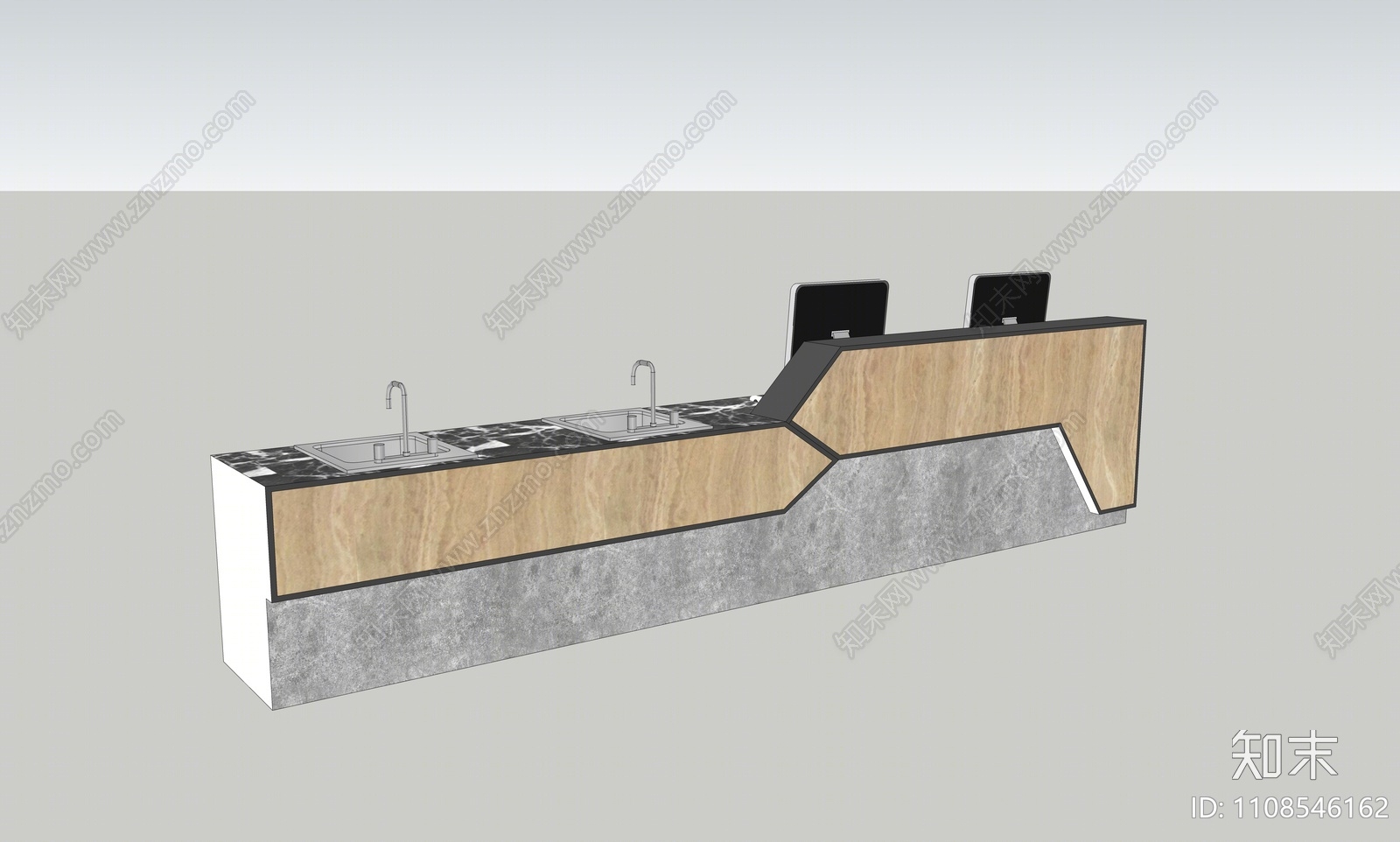 现代接待台SU模型下载【ID:1108546162】
