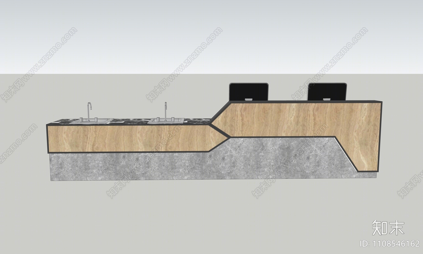 现代接待台SU模型下载【ID:1108546162】
