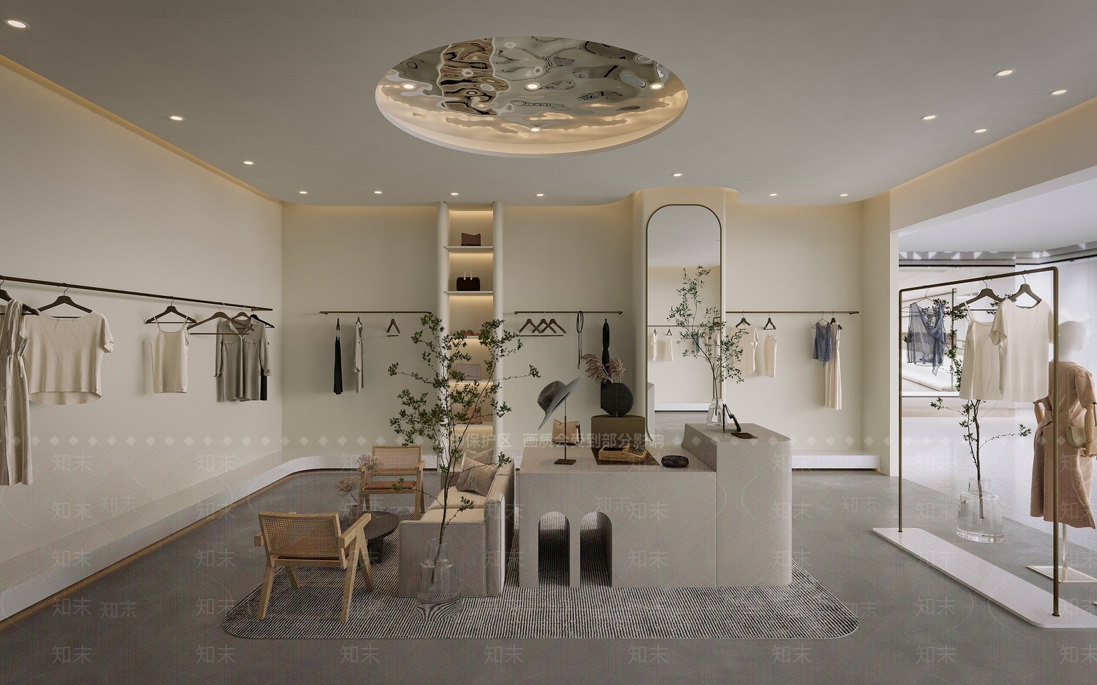 侘寂风服装包包店3D模型下载【ID:1108551215】
