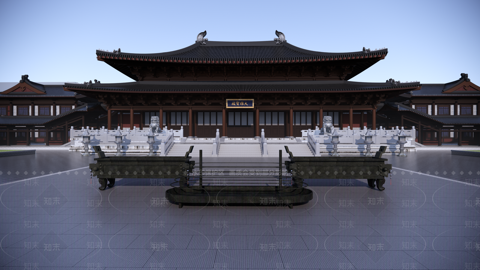 中式寺庙建筑SU模型下载【ID:1108564162】