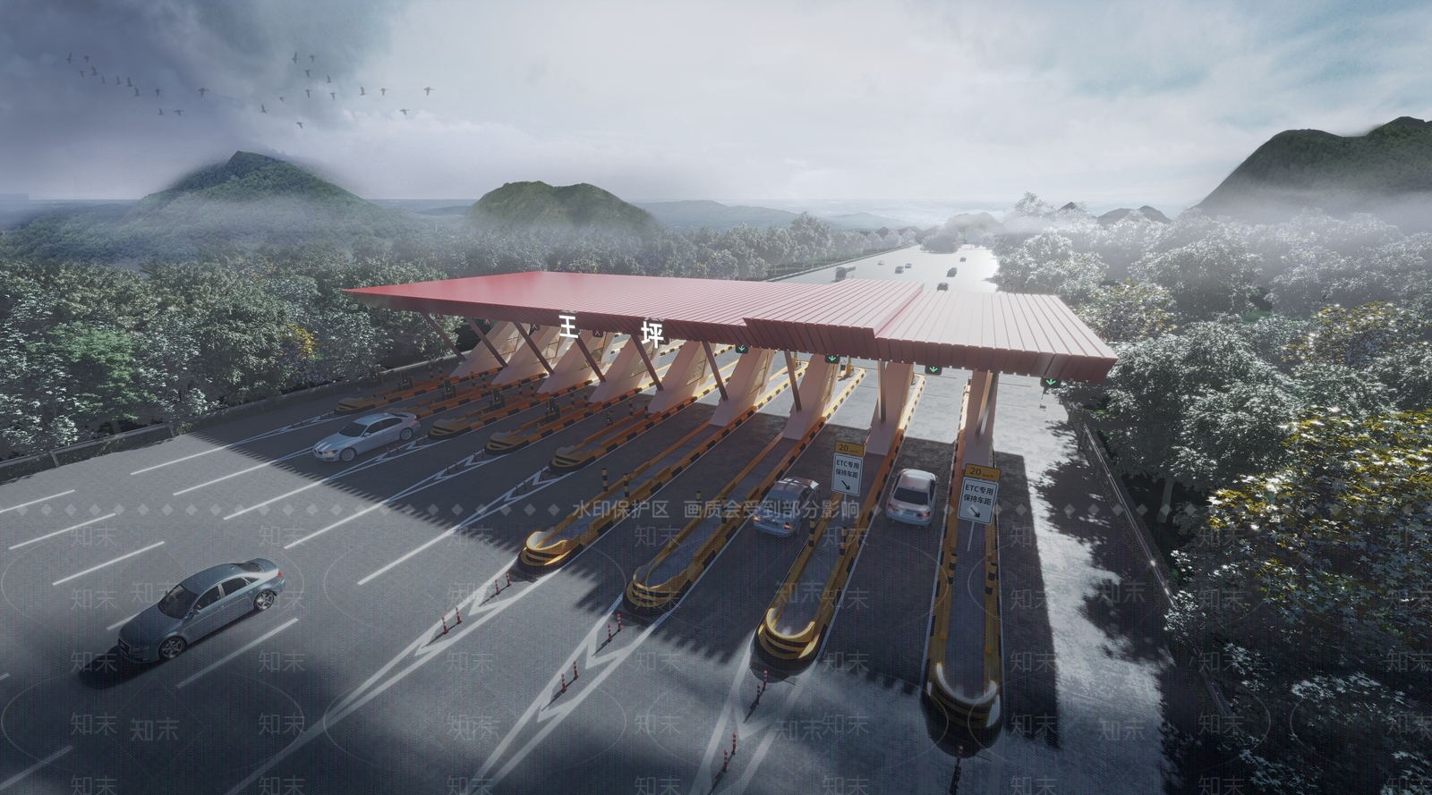 现代收费站3D模型下载【ID:1108571617】