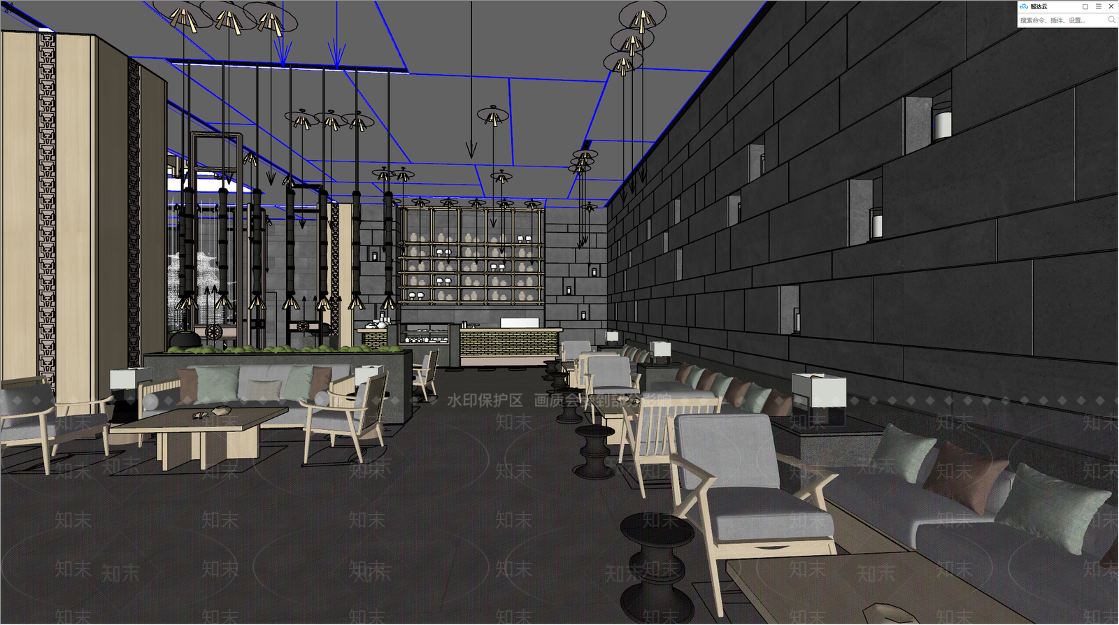 现代酒店餐厅SU模型下载【ID:1108571963】