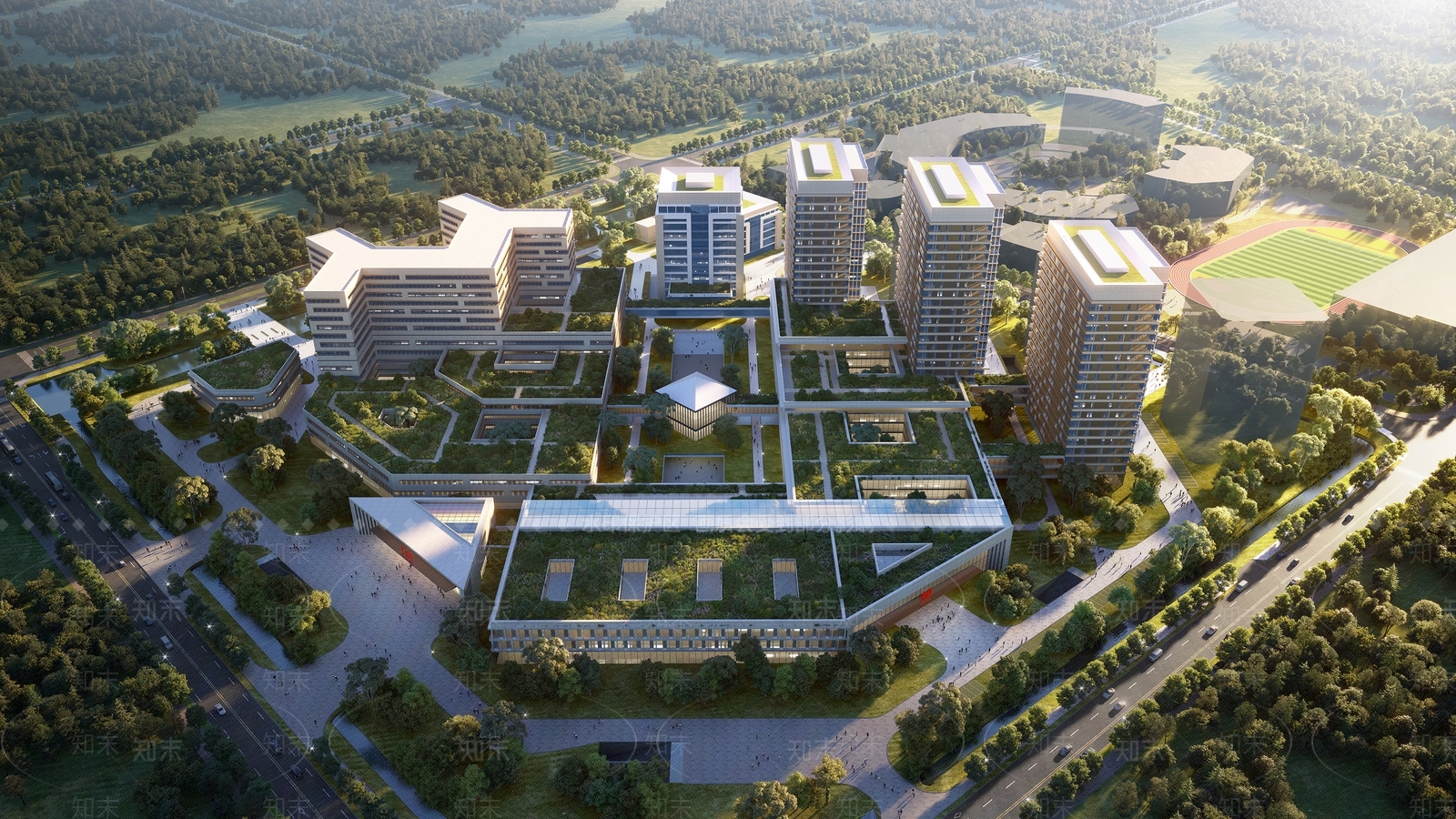 现代医疗建筑SU模型下载【ID:1108572972】