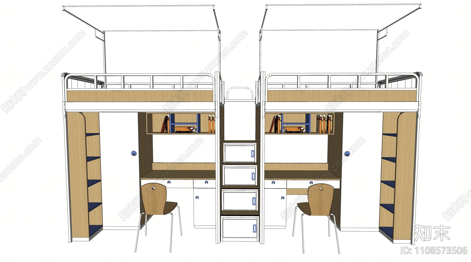 现代双层床SU模型下载【ID:1108573506】