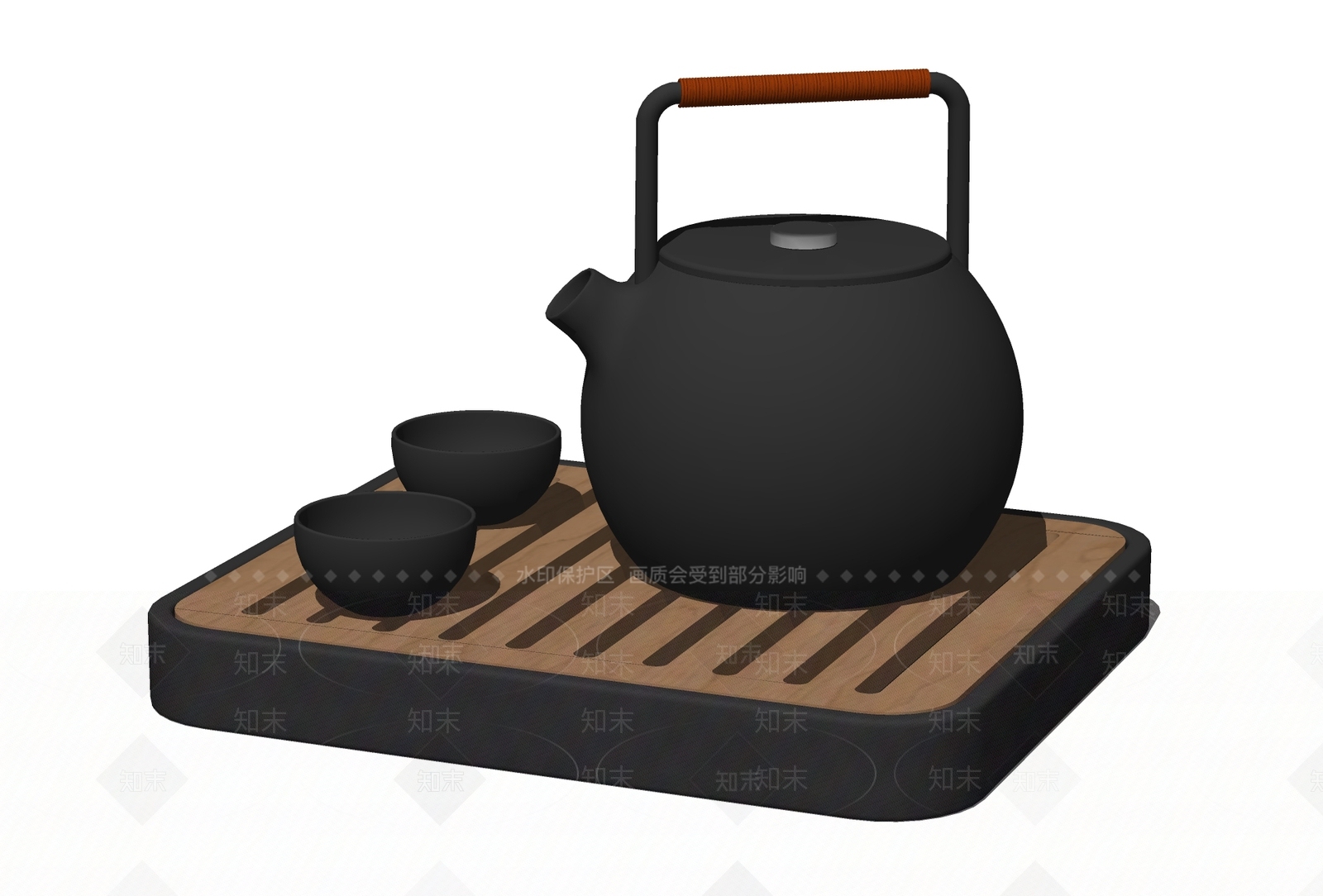 新中式茶具SU模型下载【ID:1108579542】
