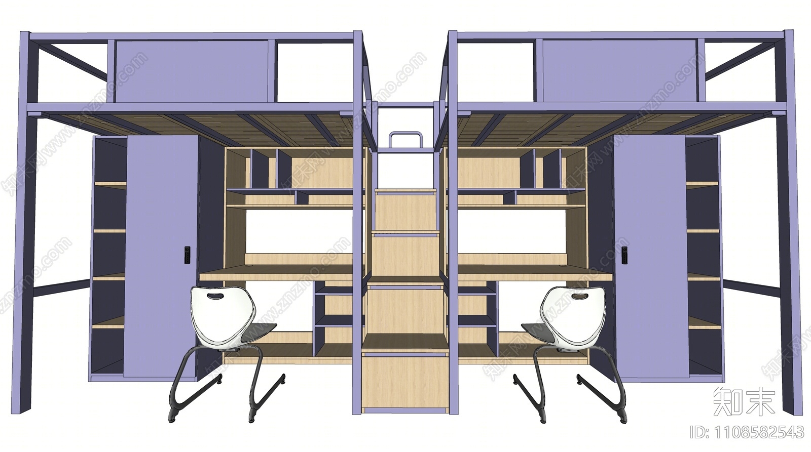 现代双层床SU模型下载【ID:1108582543】