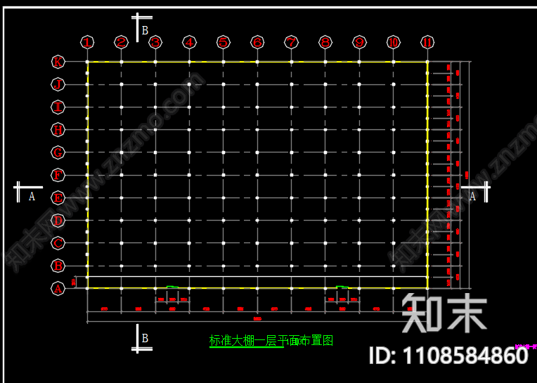 温室大棚cad施工图下载【ID:1108584860】