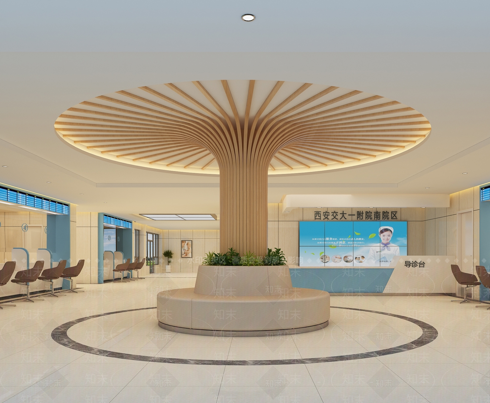 现代医院大厅3D模型下载【ID:1108636304】_知末3d模型网