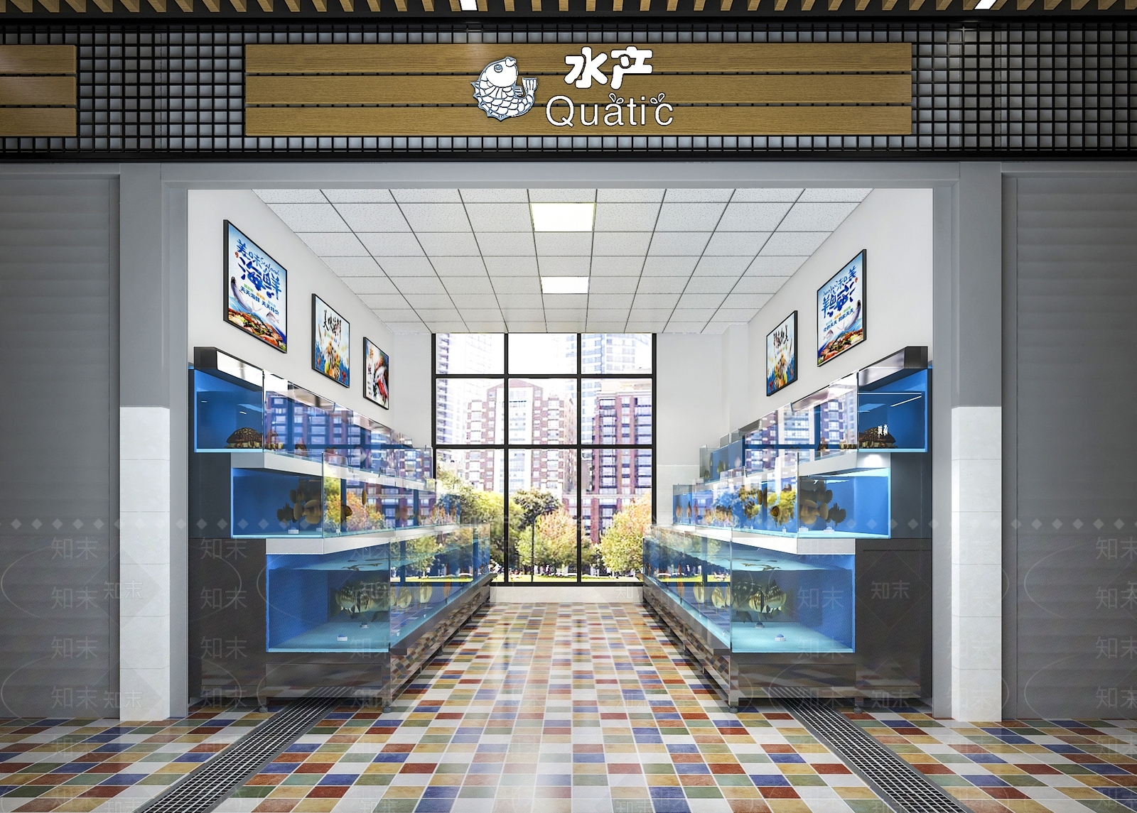 现代超市水产区3d模型下载