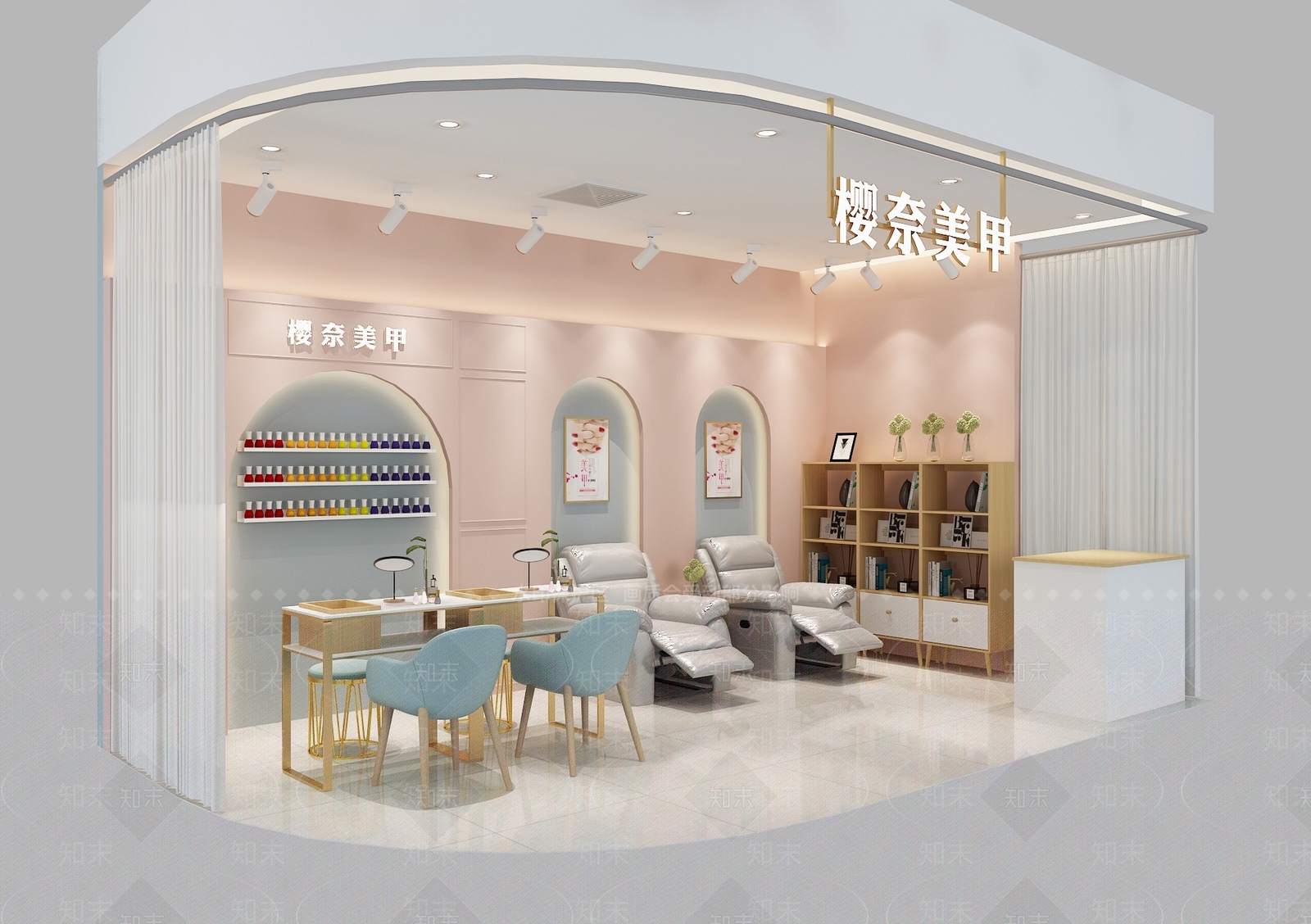 现代美甲店3D模型下载【ID:1108592558】