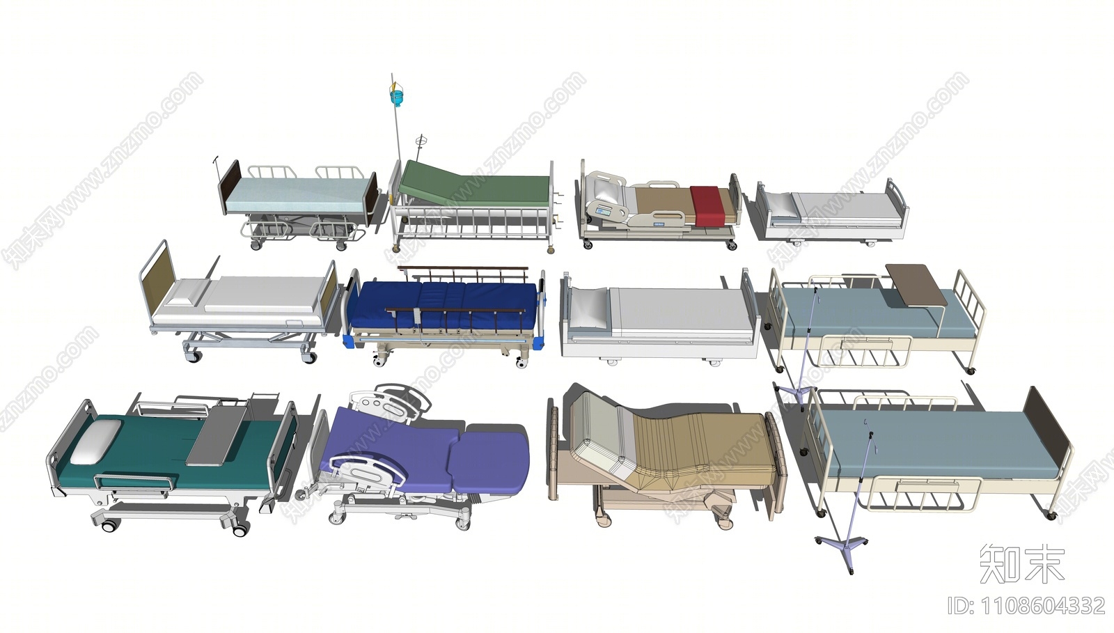 现代病床SU模型下载【ID:1108604332】