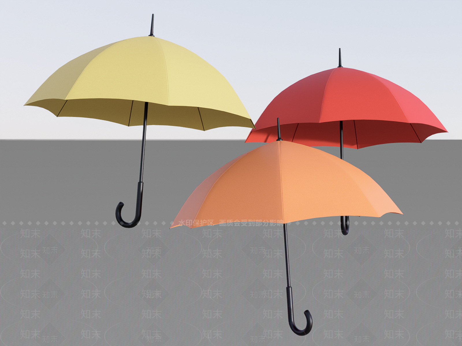 现代雨伞SU模型下载【ID:1108605895】
