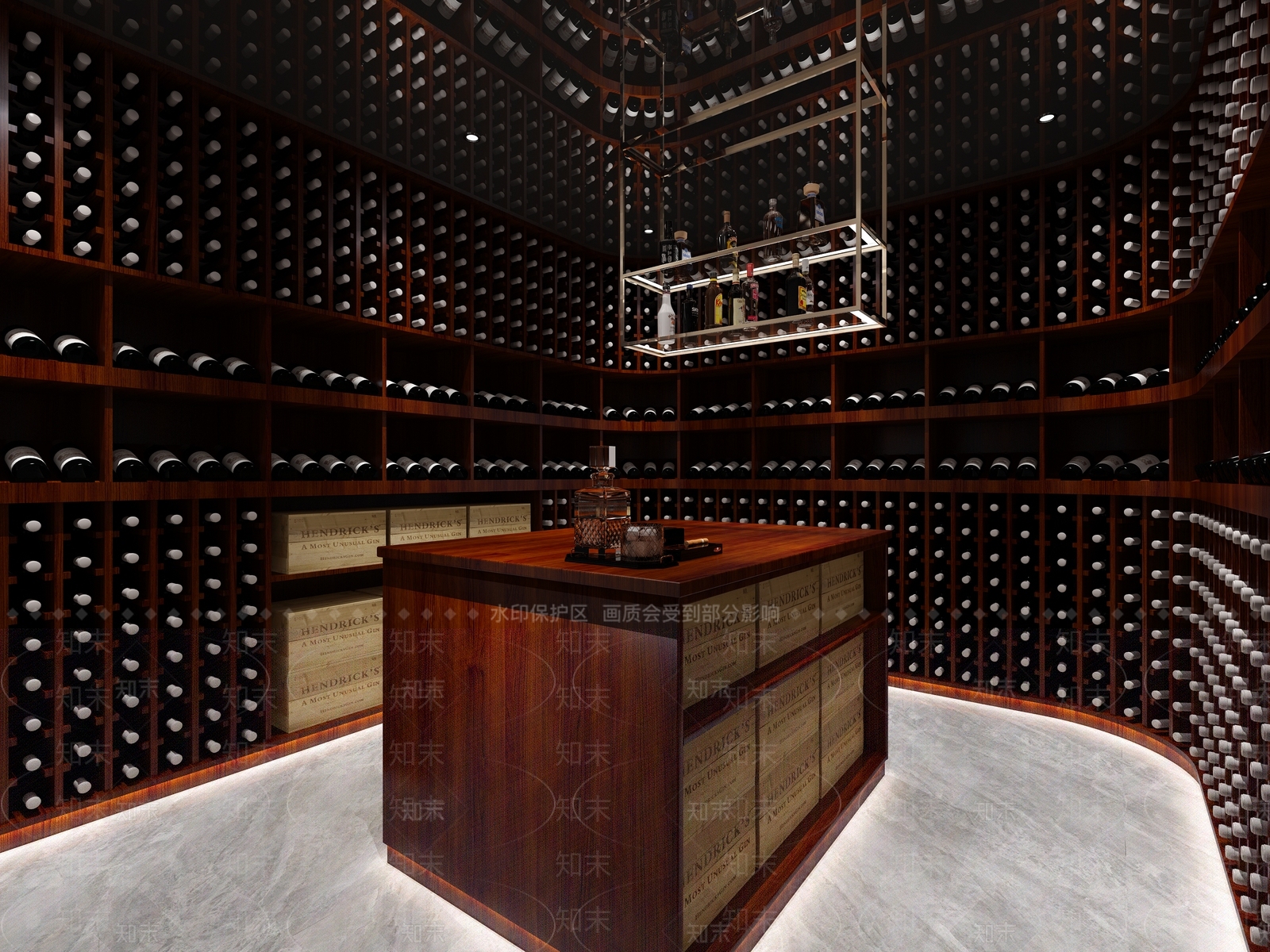 新中式品酒室酒窖3D模型下载【ID:1108612977】