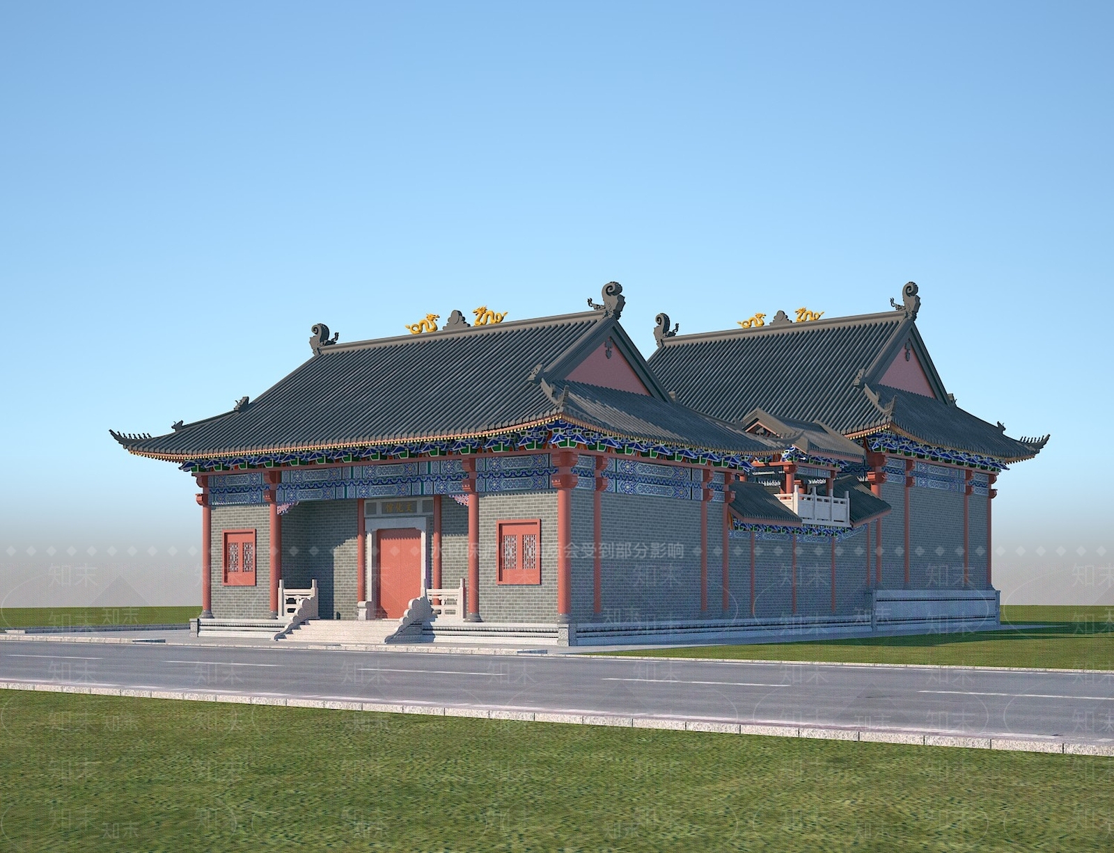 中式古建3D模型下载【ID:1108622936】