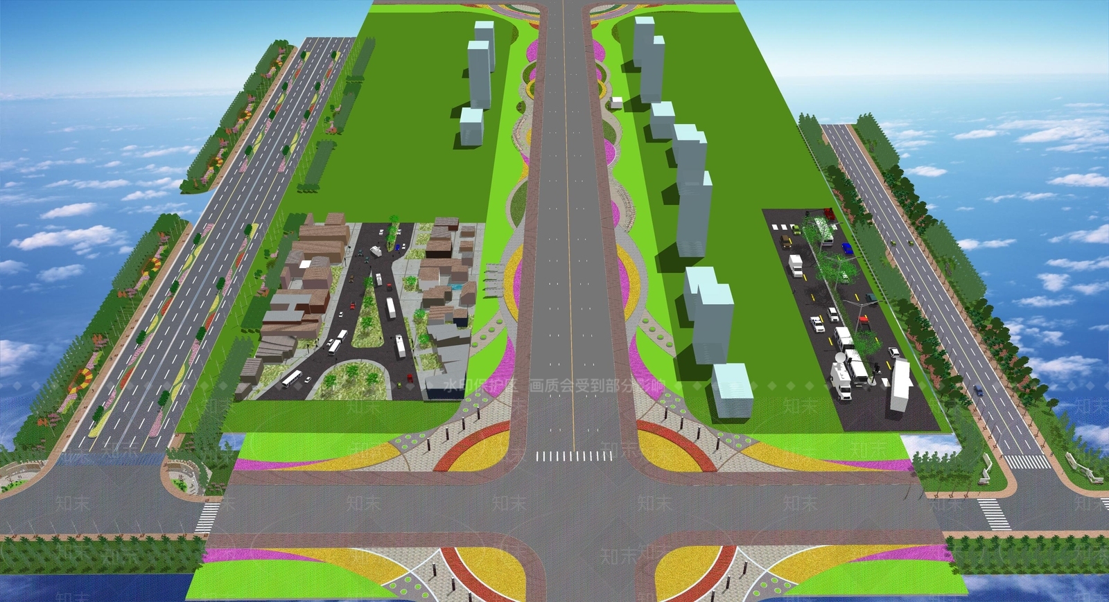现代道路SU模型下载【ID:1108623194】