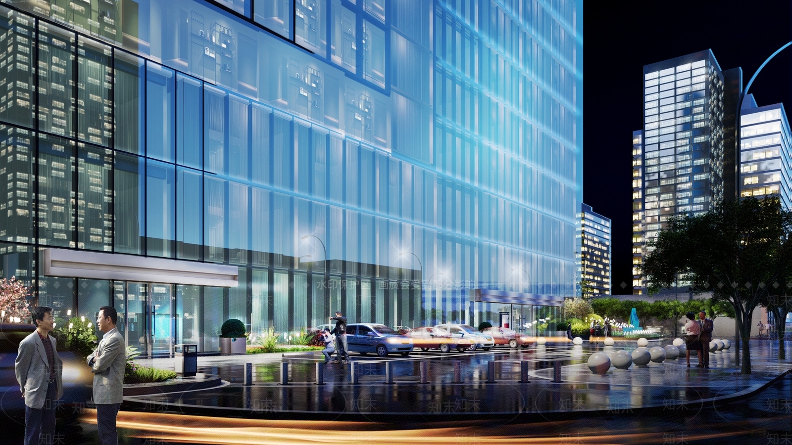现代商业建筑SU模型下载【ID:1108623503】