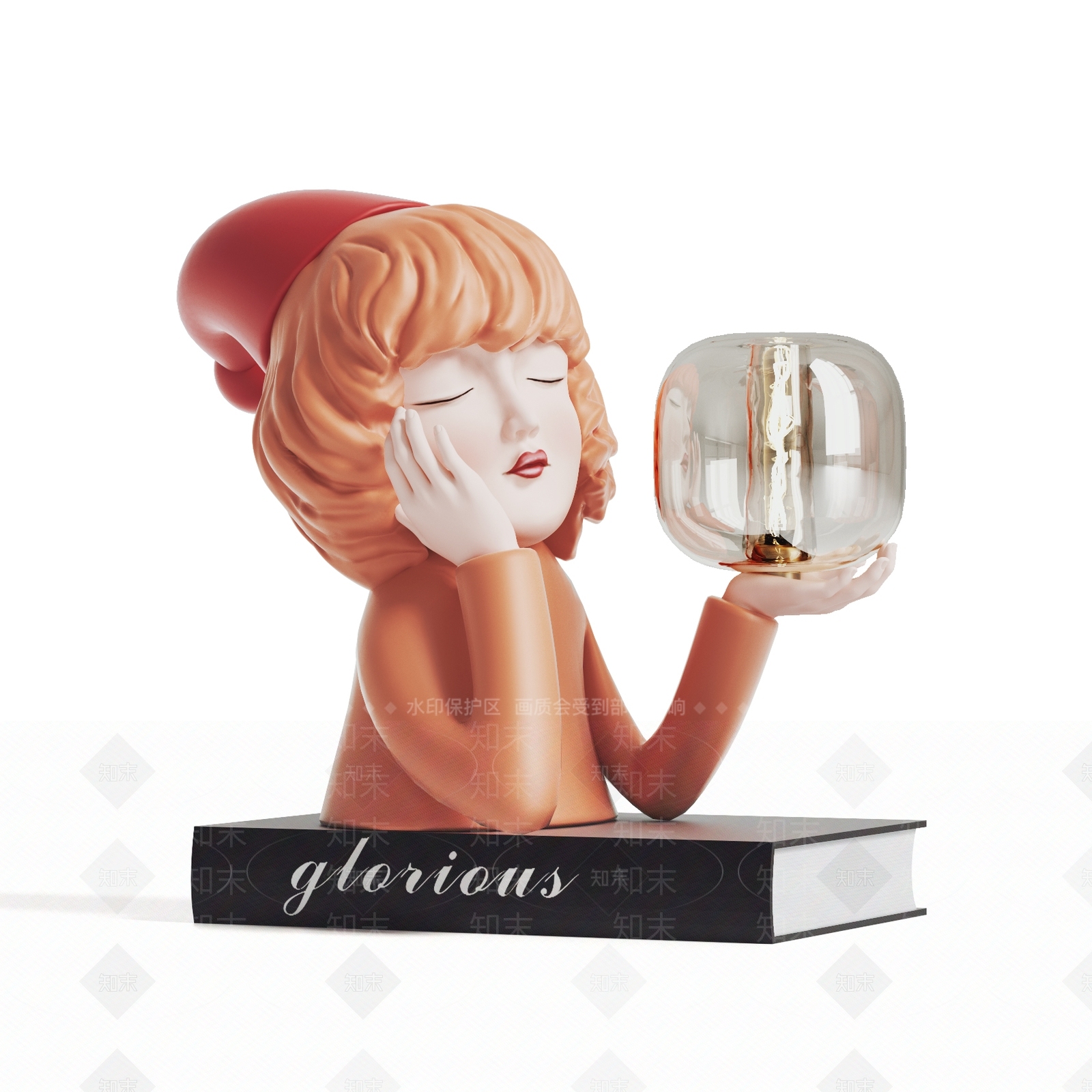 现代儿童房床头灯台灯3D模型下载【ID:1108625683】