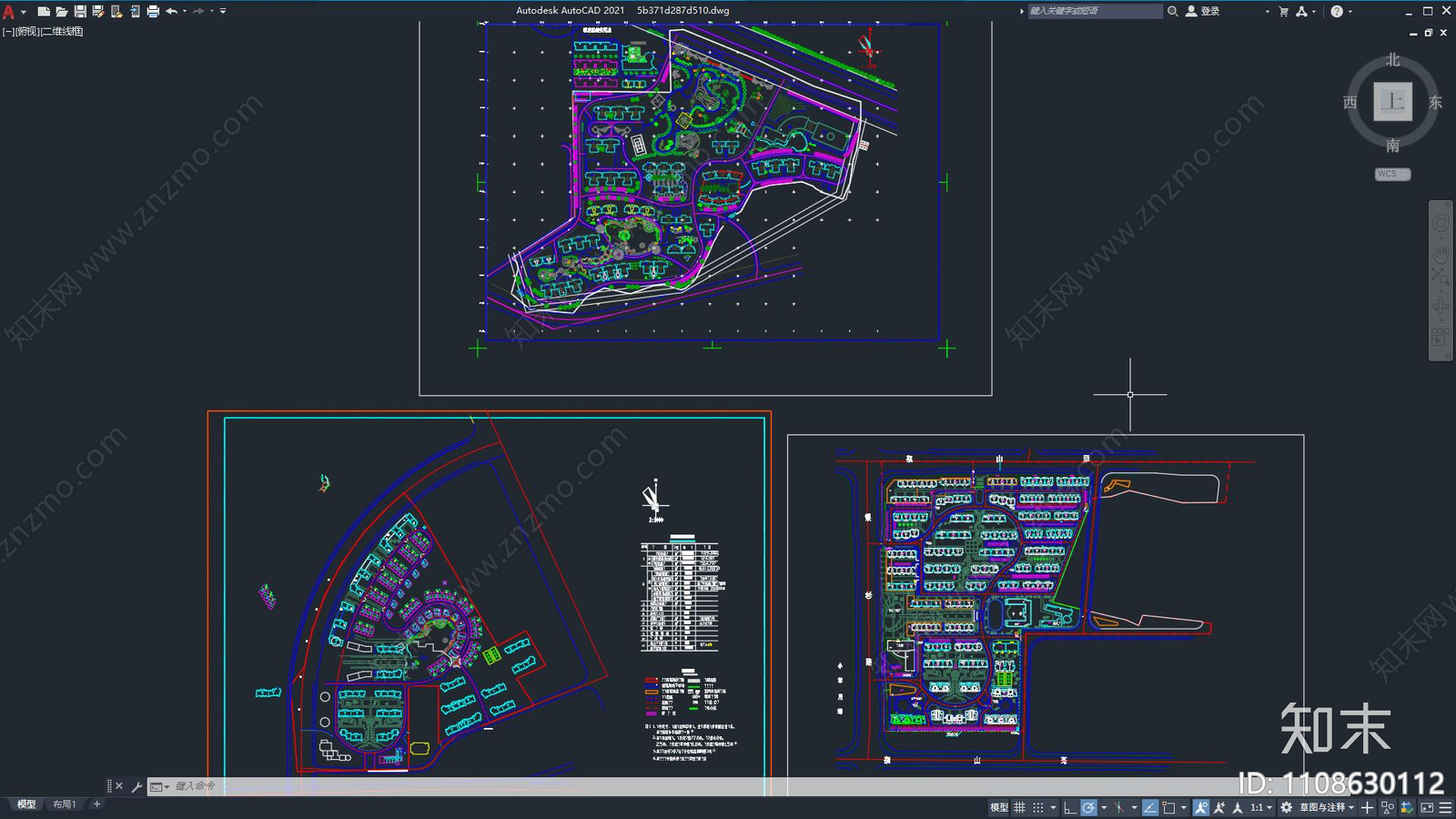现代简约住宅区景观建筑规划施工图下载【ID:1108630112】